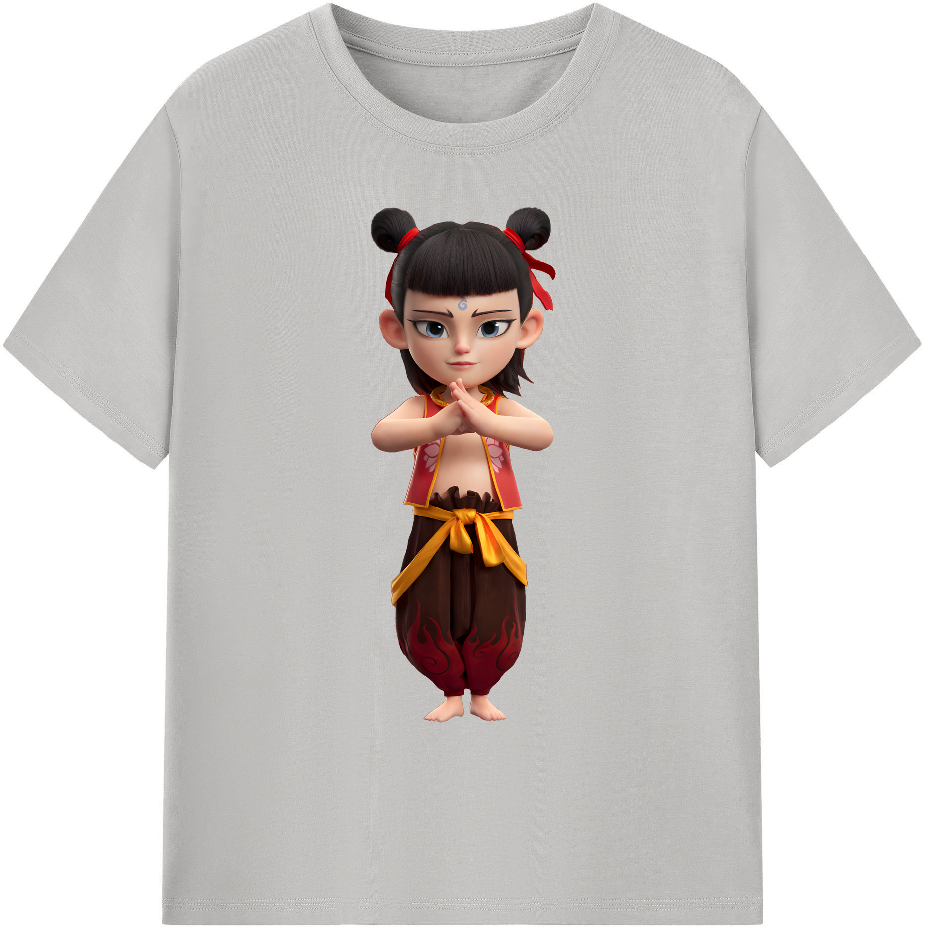 （画像用） Ne Zha 2 ナタ 魔童の大暴れ 綿100％ メンズ半袖Tシャツ｜肌触りやわらか＆通気性