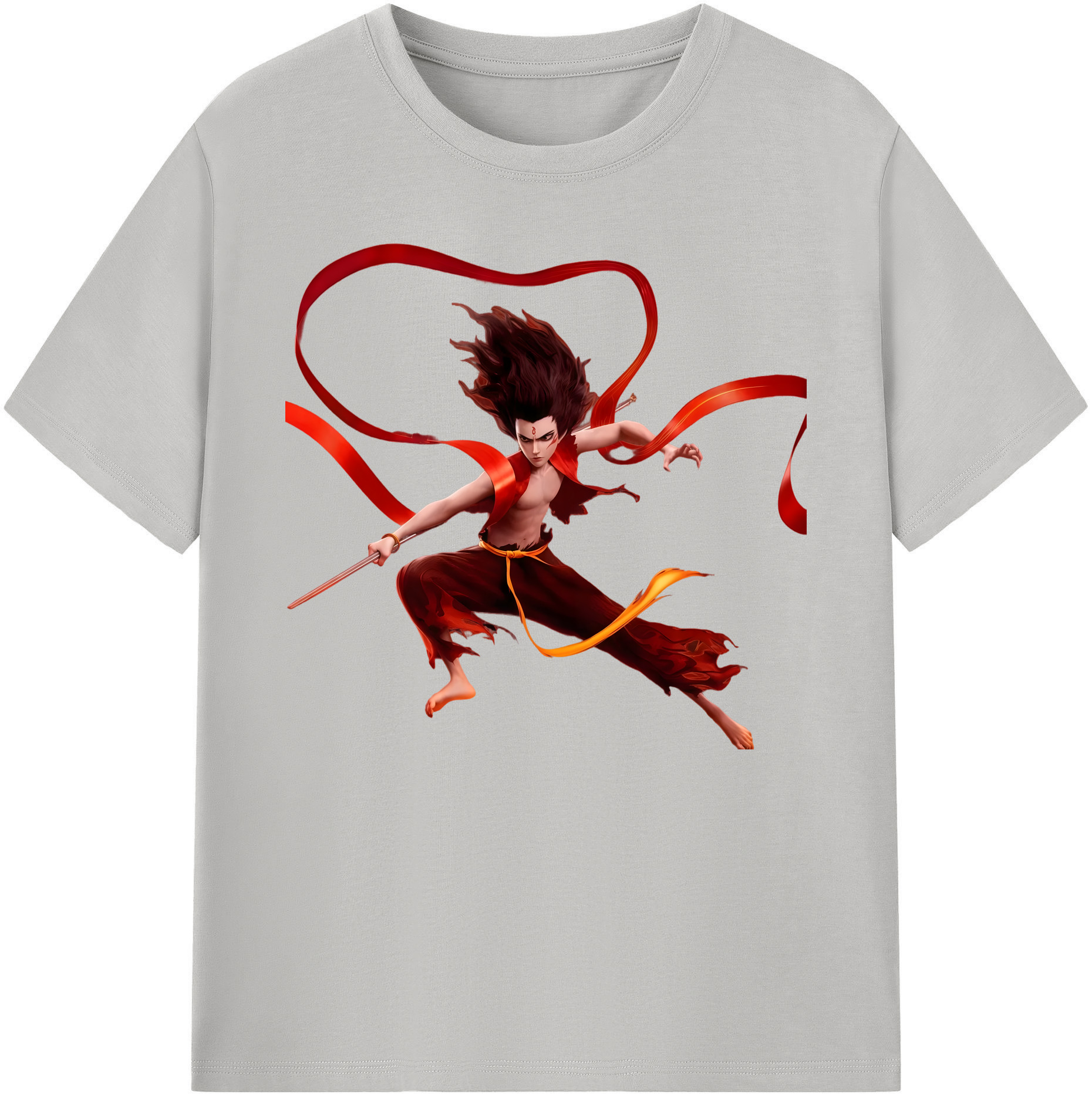 （画像用） Ne Zha 2 ナタ 魔童の大暴れ 綿100％ メンズ半袖Tシャツ｜肌触りやわらか＆通気性