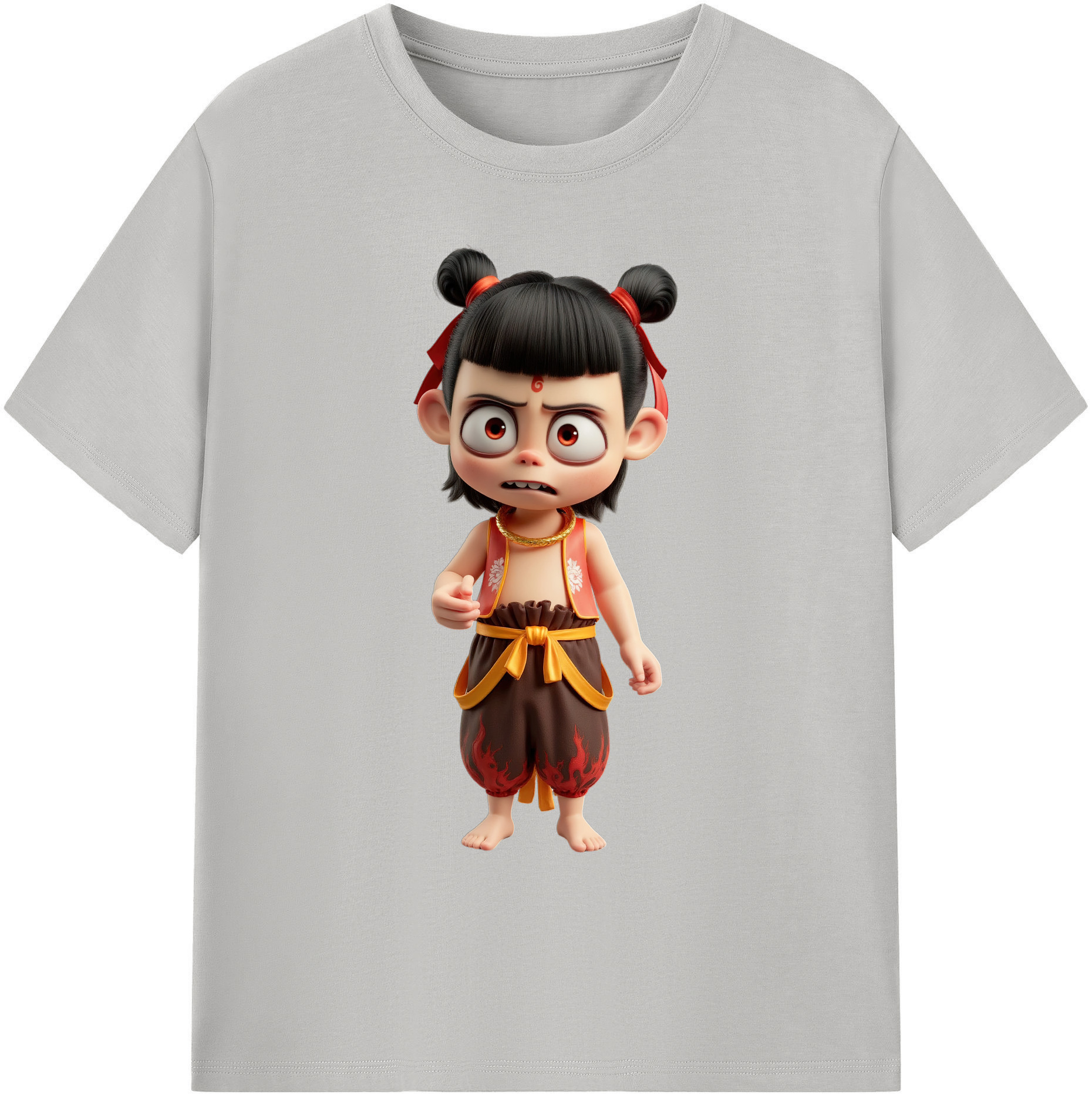 （画像用） Ne Zha 2 ナタ 魔童の大暴れ 綿100％ メンズ半袖Tシャツ｜肌触りやわらか＆通気性