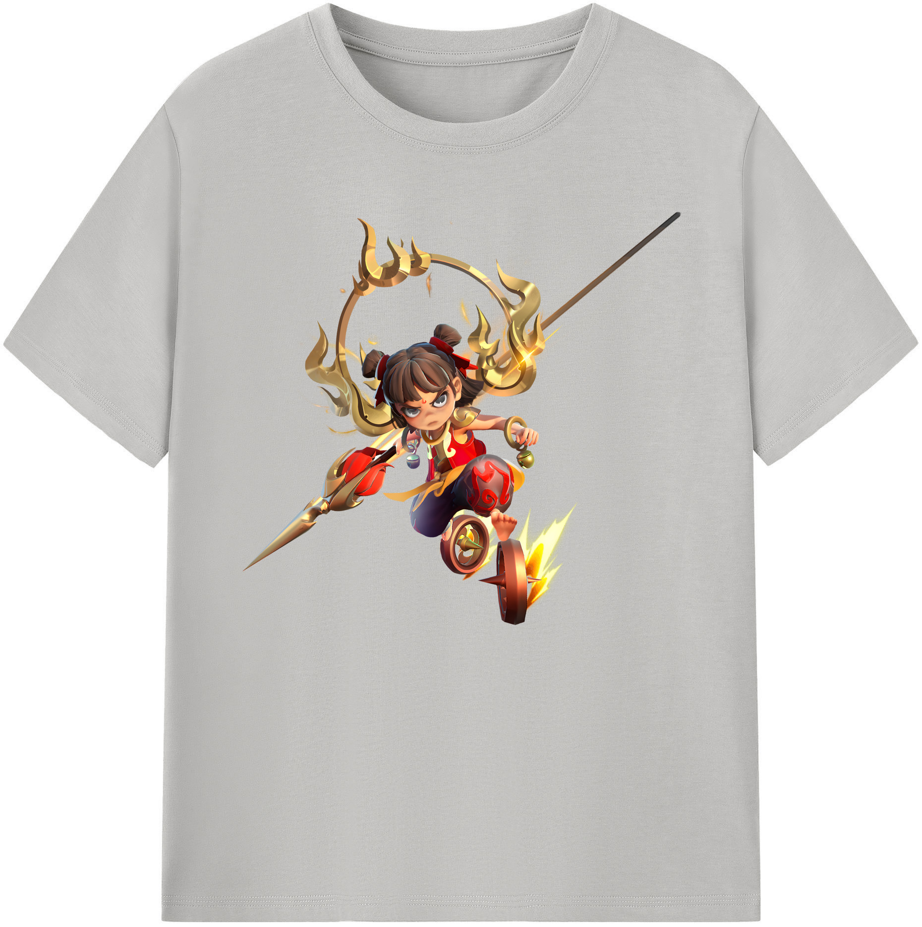 （画像用） Ne Zha 2 ナタ 魔童の大暴れ 綿100％ メンズ半袖Tシャツ｜肌触りやわらか＆通気性