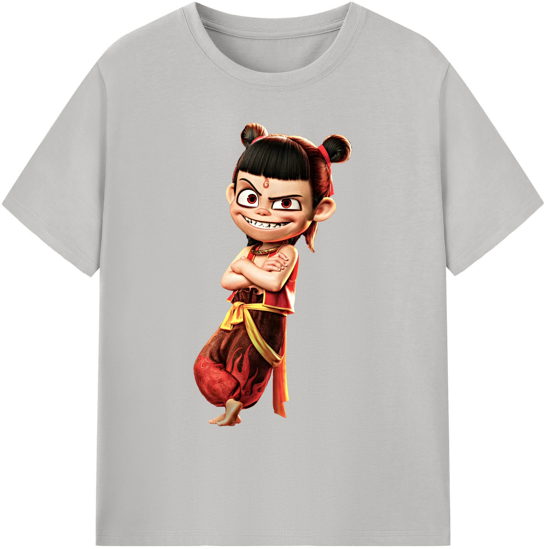 （画像用） Ne Zha 2 ナタ 魔童の大暴れ 綿100％ メンズ半袖Tシャツ｜肌触りやわらか＆通気性