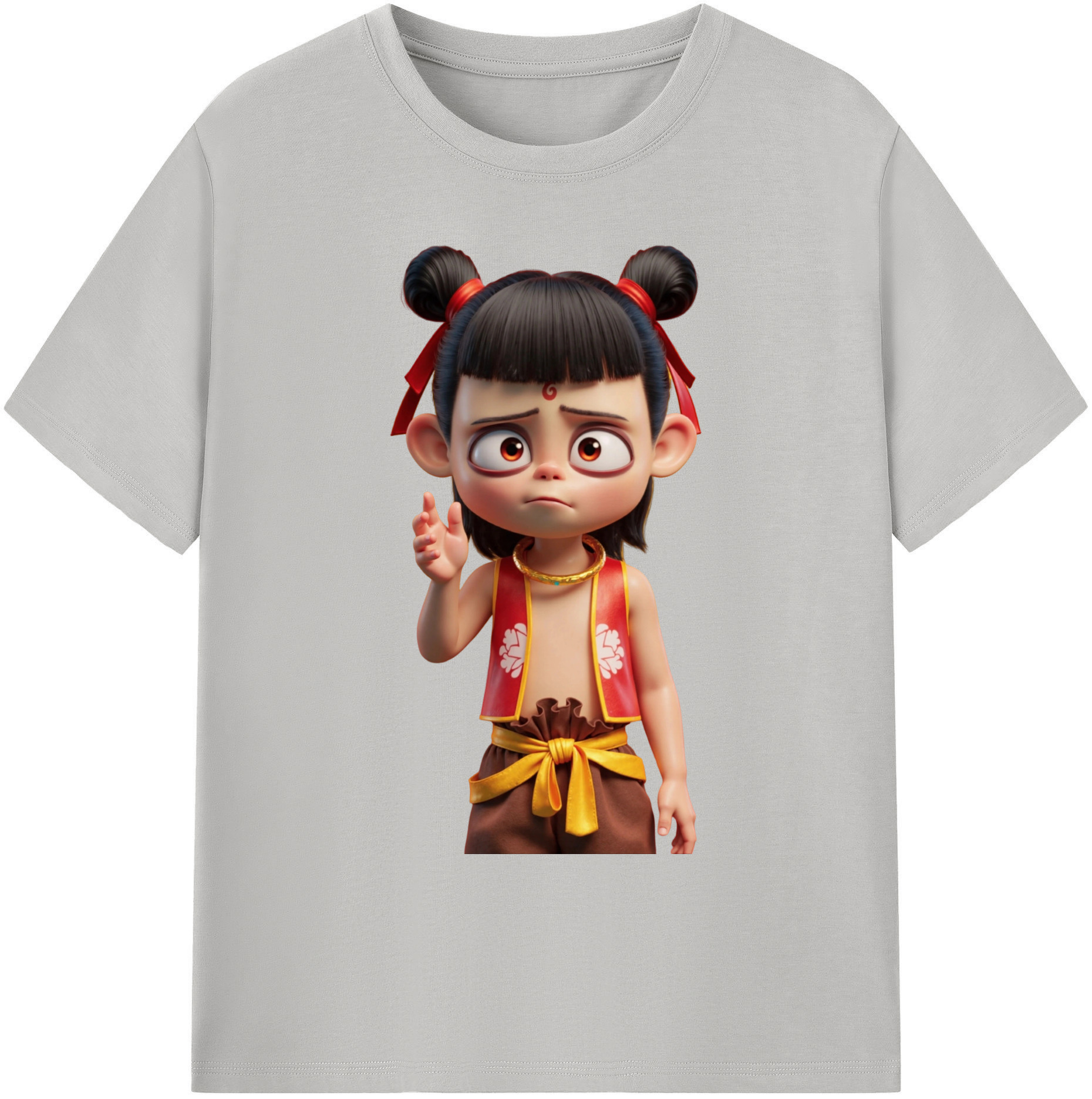 （画像用） Ne Zha 2 ナタ 魔童の大暴れ 綿100％ メンズ半袖Tシャツ｜肌触りやわらか＆通気性