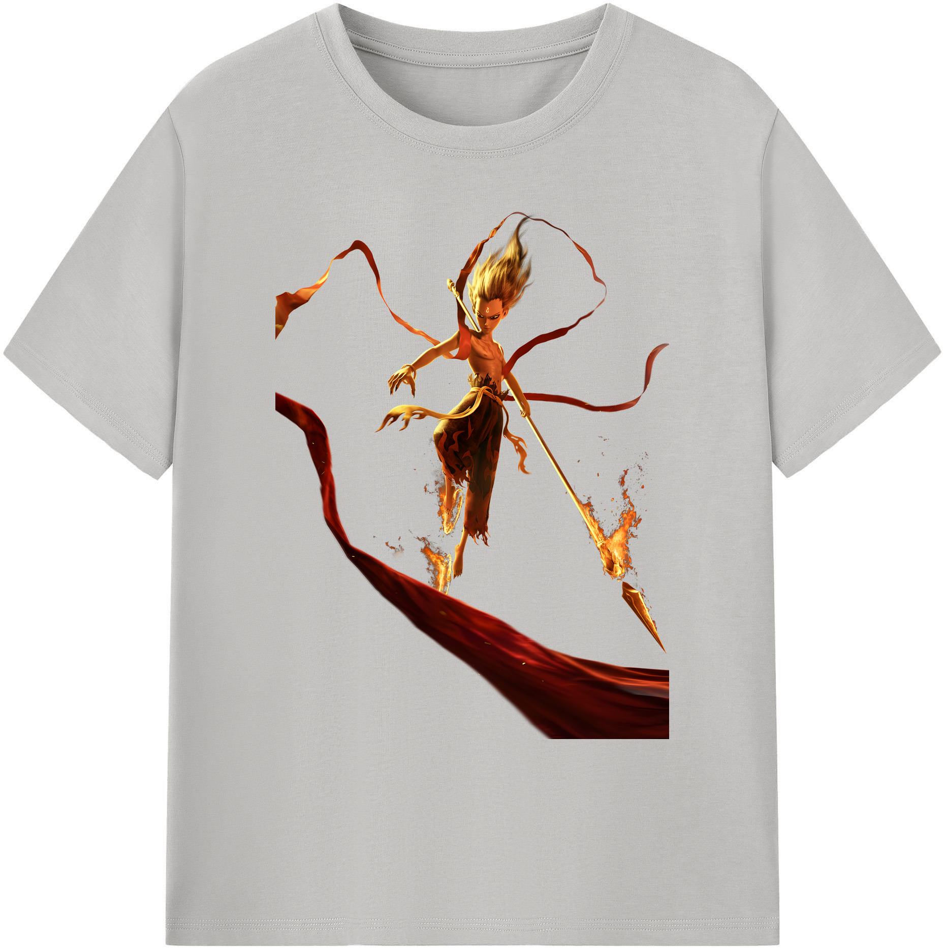 （画像用） Ne Zha 2 ナタ 魔童の大暴れ 綿100％ メンズ半袖Tシャツ｜肌触りやわらか＆通気性