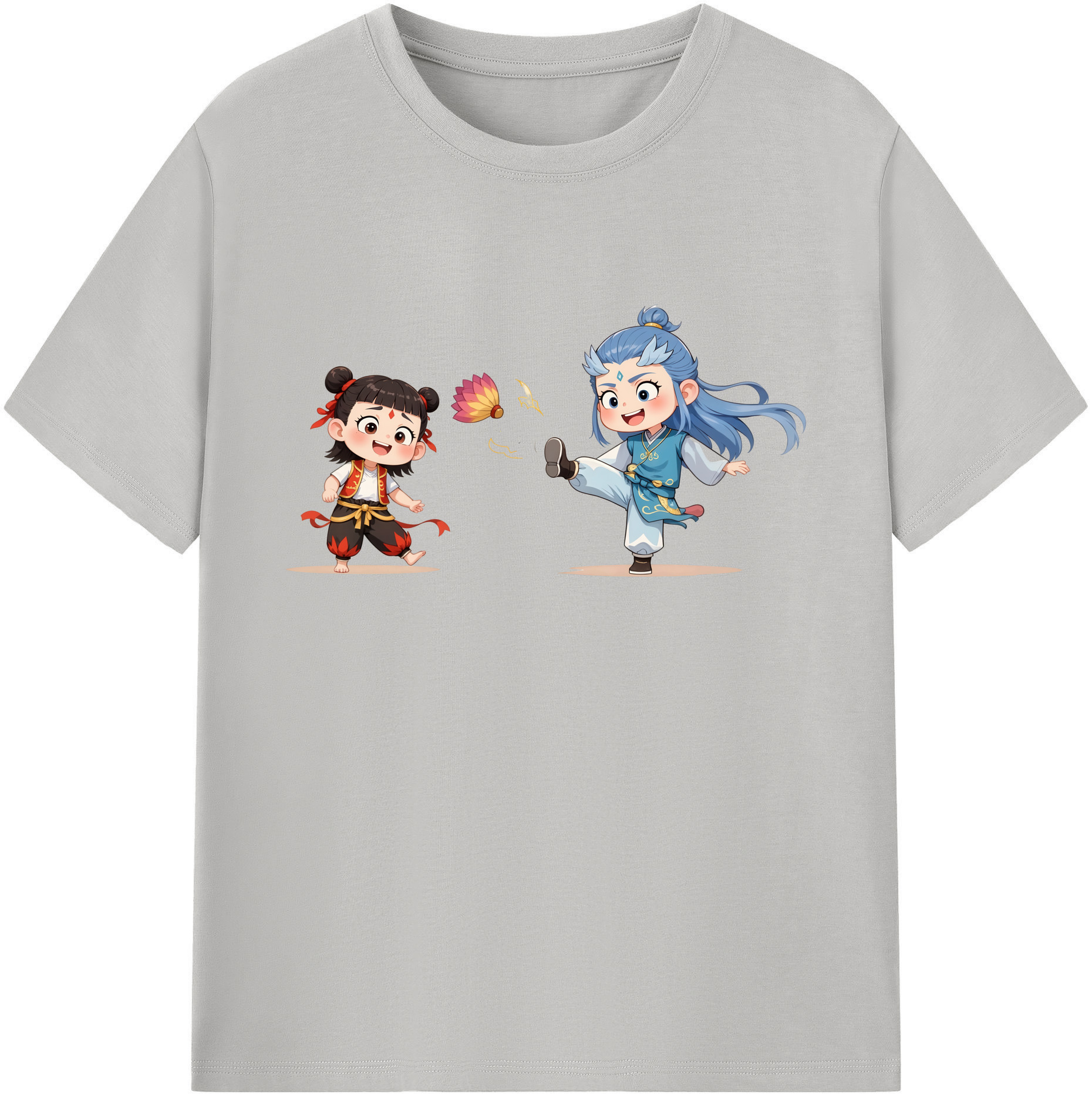 （画像用） Ne Zha 2 ナタ 魔童の大暴れ 綿100％ メンズ半袖Tシャツ｜肌触りやわらか＆通気性
