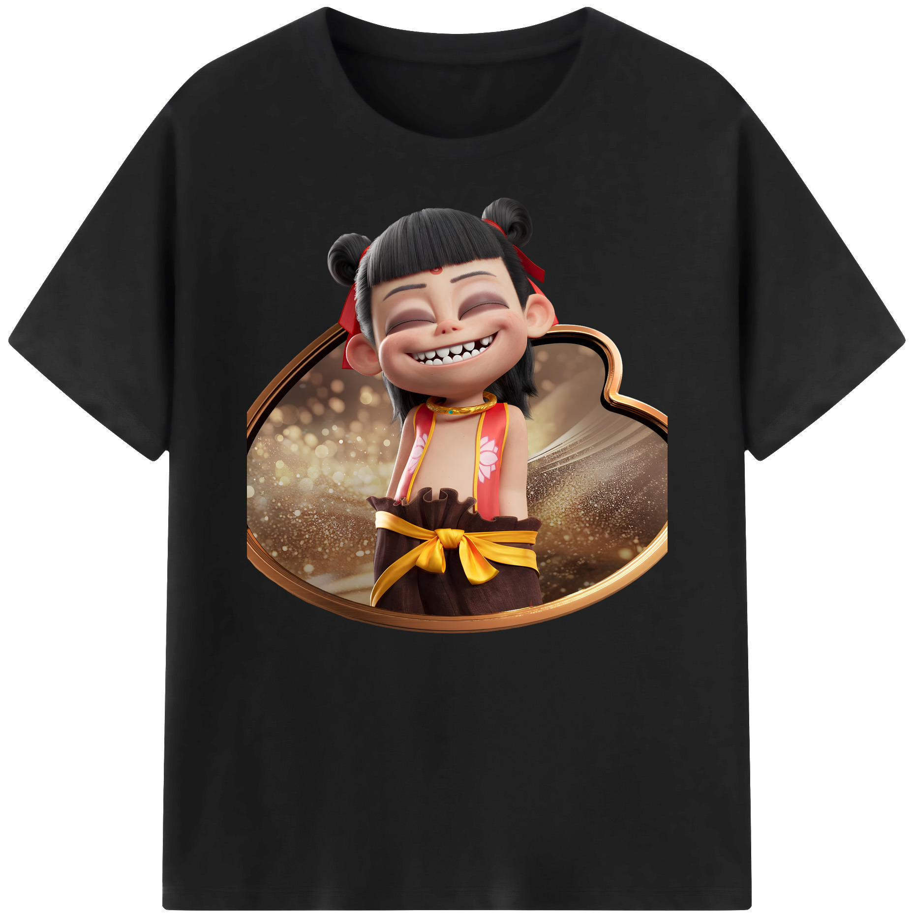 （画像用） Ne Zha 2 ナタ 魔童の大暴れ 綿100％ メンズ半袖Tシャツ｜肌触りやわらか＆通気性