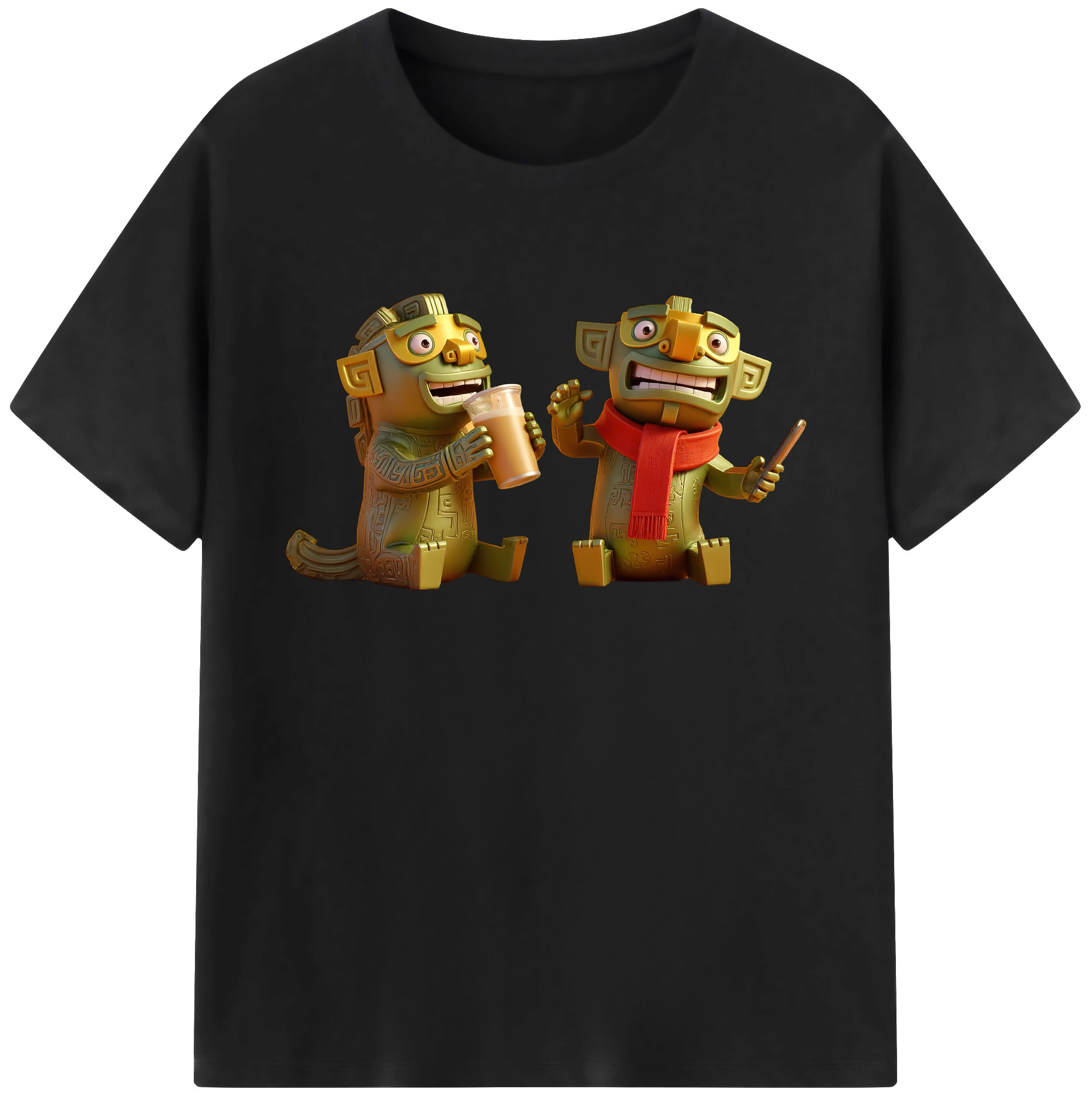 （画像用） Ne Zha 2 ナタ 魔童の大暴れ 綿100％ メンズ半袖Tシャツ｜肌触りやわらか＆通気性