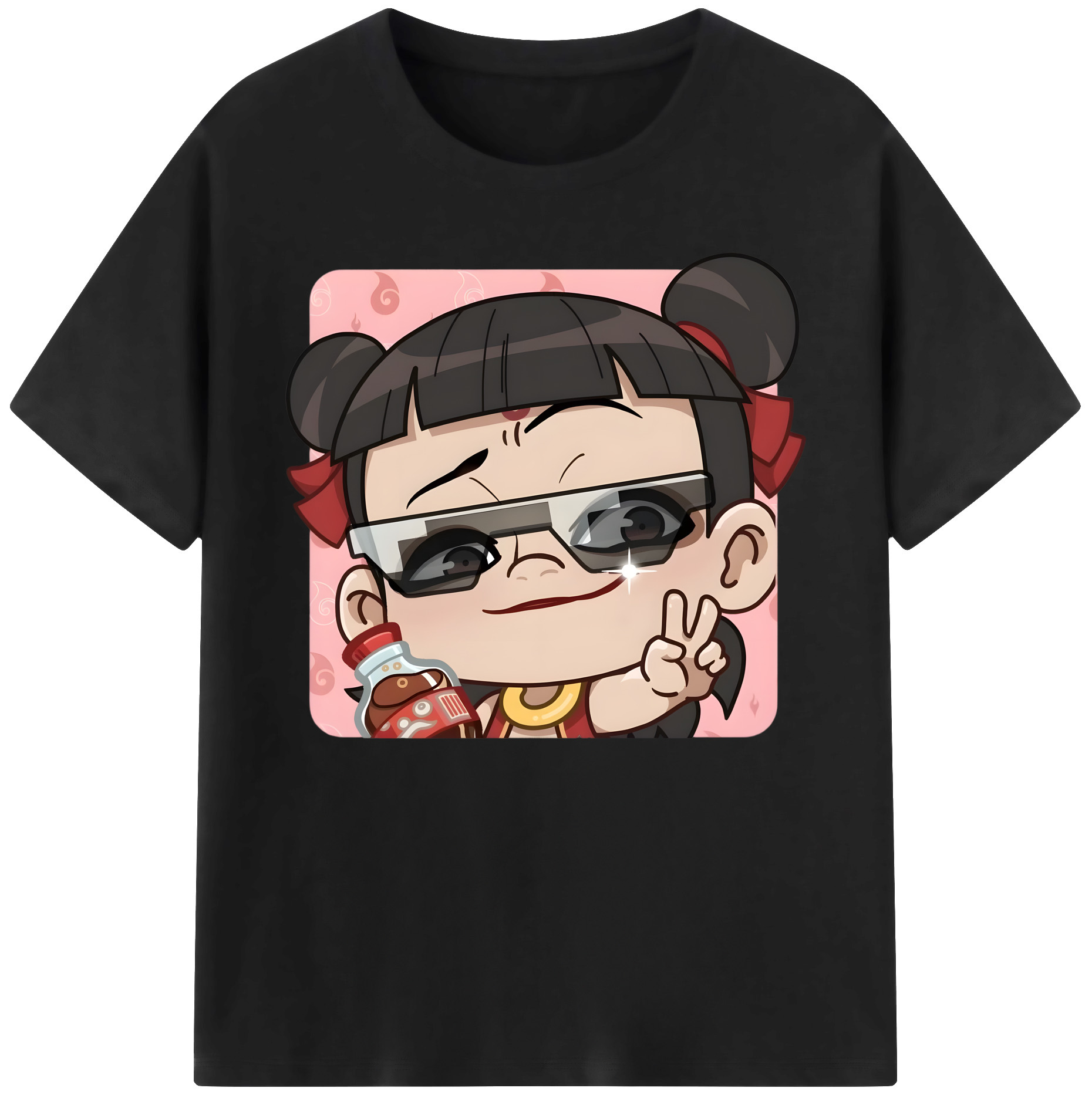 （画像用） Ne Zha 2 ナタ 魔童の大暴れ 綿100％ メンズ半袖Tシャツ｜肌触りやわらか＆通気性