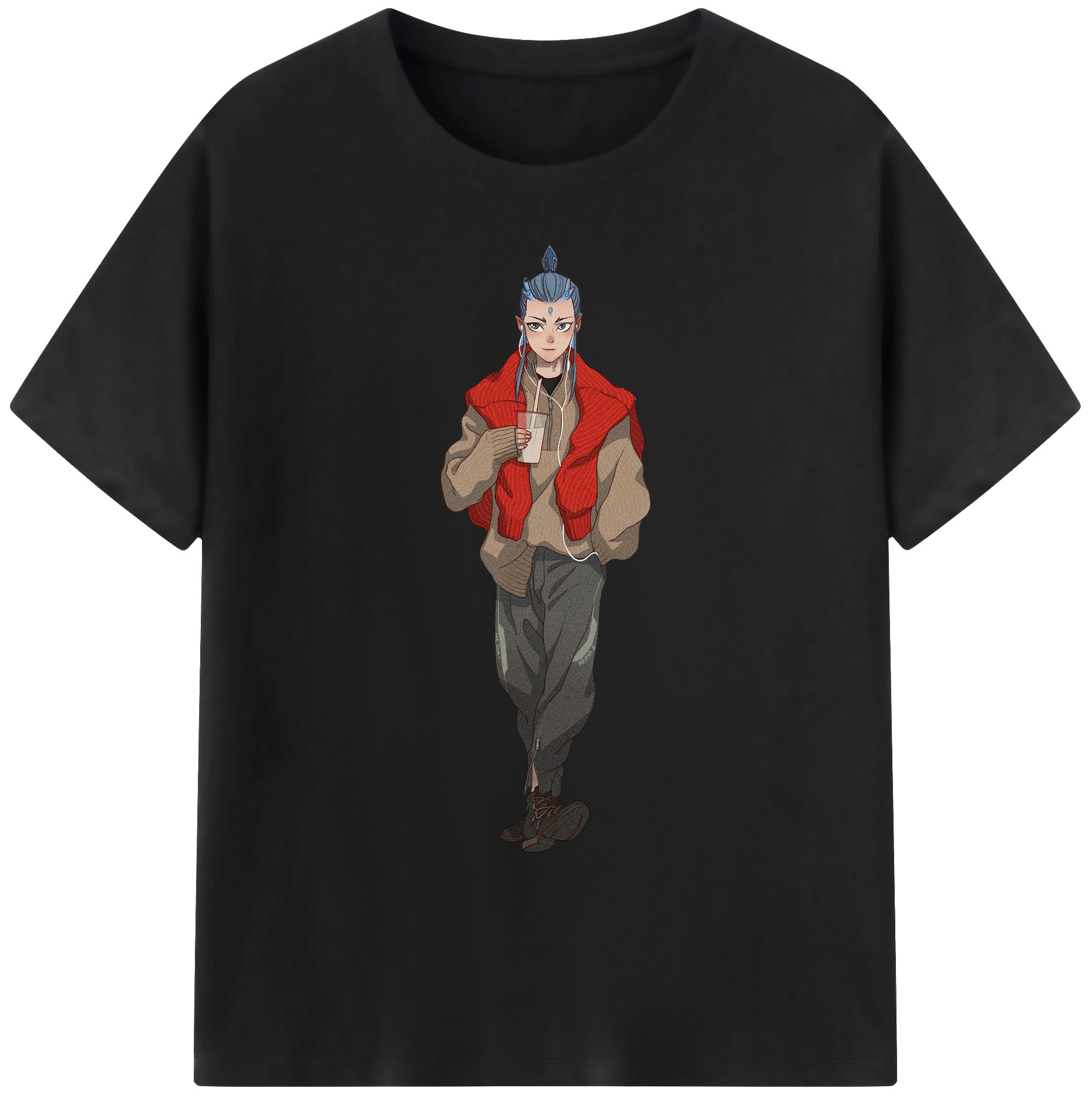 （画像用） Ne Zha 2 ナタ 魔童の大暴れ 綿100％ メンズ半袖Tシャツ｜肌触りやわらか＆通気性