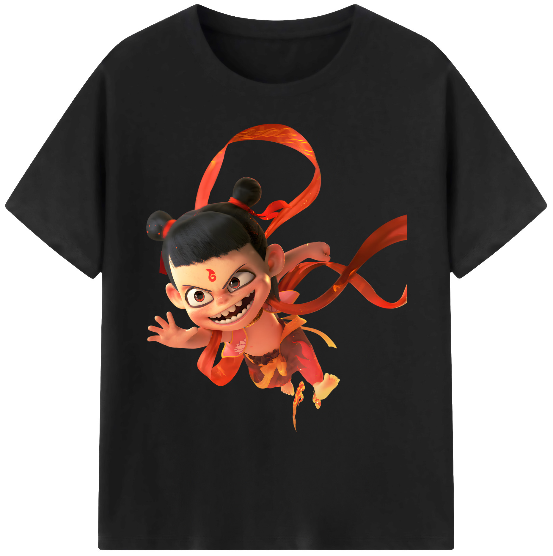 （画像用） Ne Zha 2 ナタ 魔童の大暴れ 綿100％ メンズ半袖Tシャツ｜肌触りやわらか＆通気性