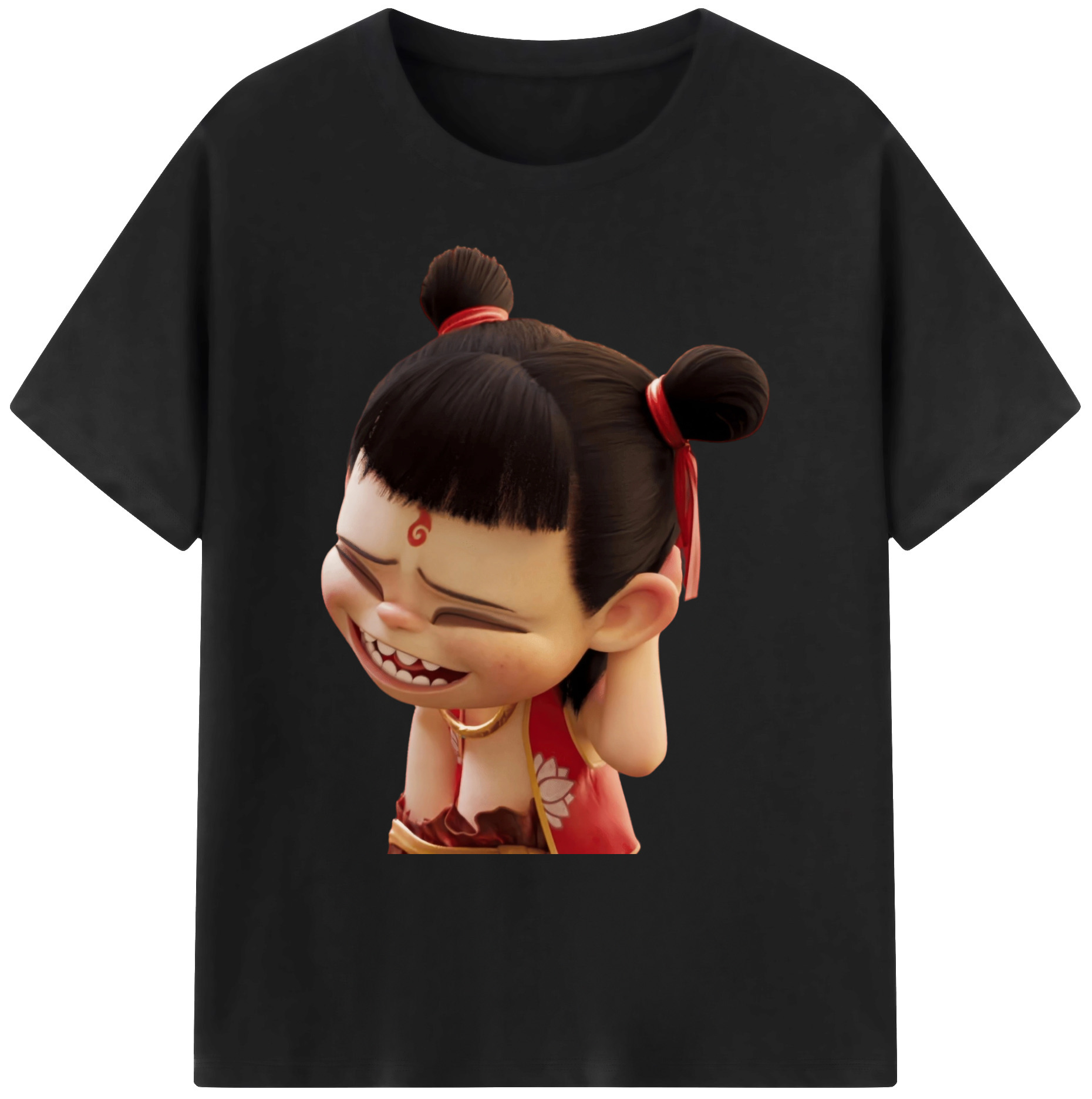 （画像用） Ne Zha 2 ナタ 魔童の大暴れ 綿100％ メンズ半袖Tシャツ｜肌触りやわらか＆通気性