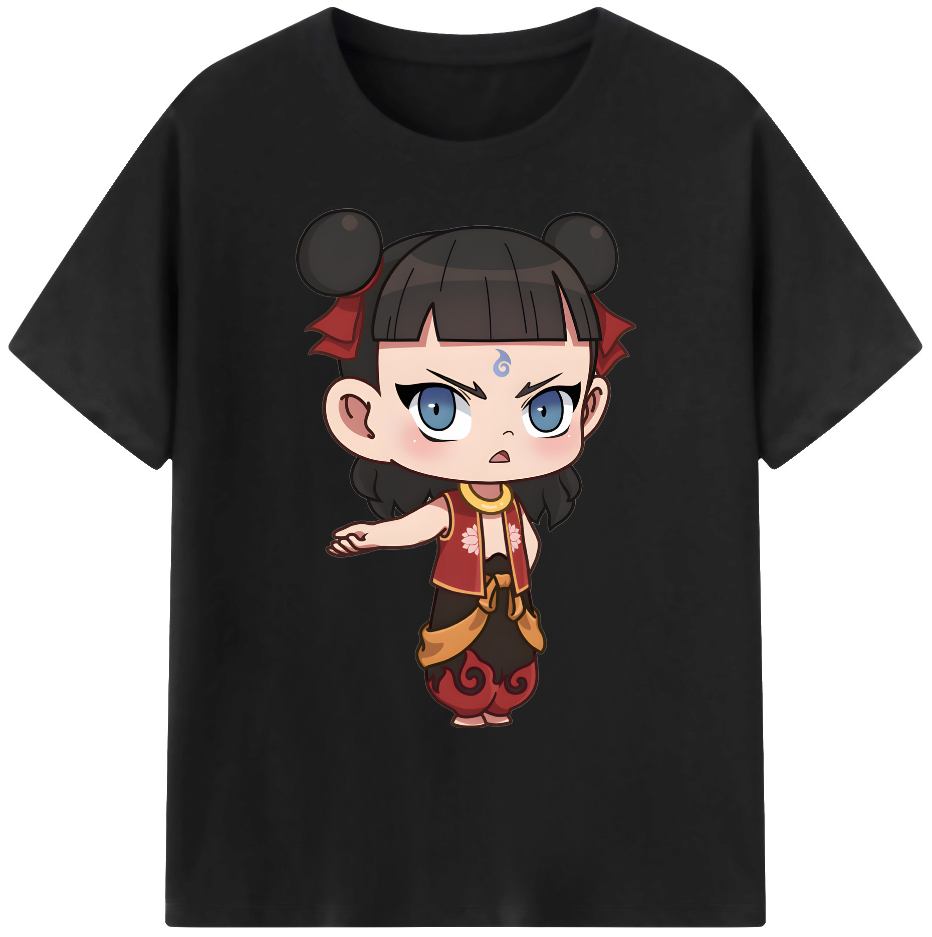 （画像用） Ne Zha 2 ナタ 魔童の大暴れ 綿100％ メンズ半袖Tシャツ｜肌触りやわらか＆通気性
