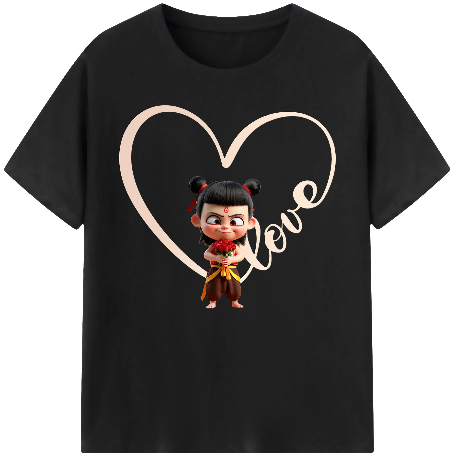 （画像用） Ne Zha 2 ナタ 魔童の大暴れ 綿100％ メンズ半袖Tシャツ｜肌触りやわらか＆通気性