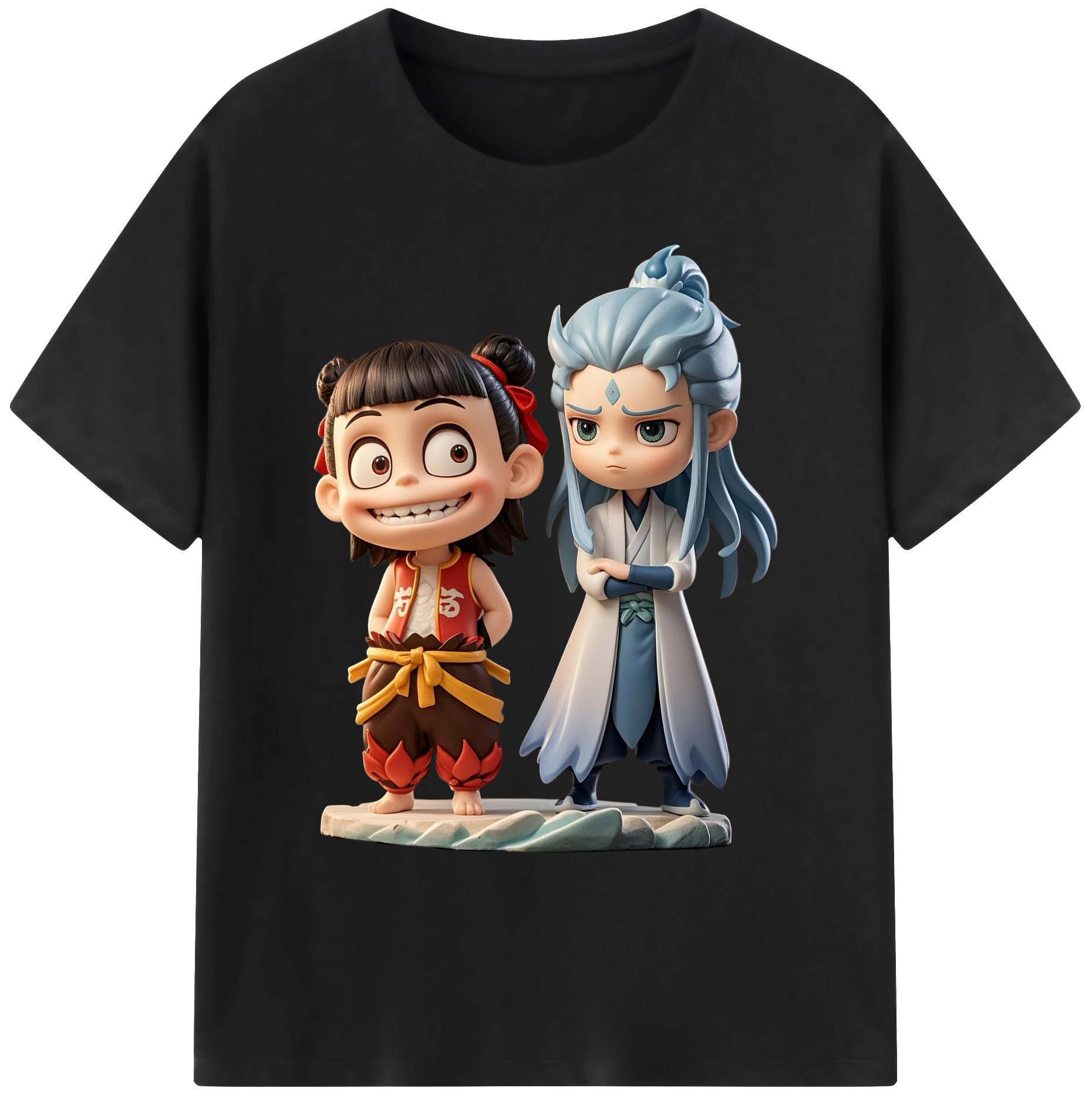 （画像用） Ne Zha 2 ナタ 魔童の大暴れ 綿100％ メンズ半袖Tシャツ｜肌触りやわらか＆通気性