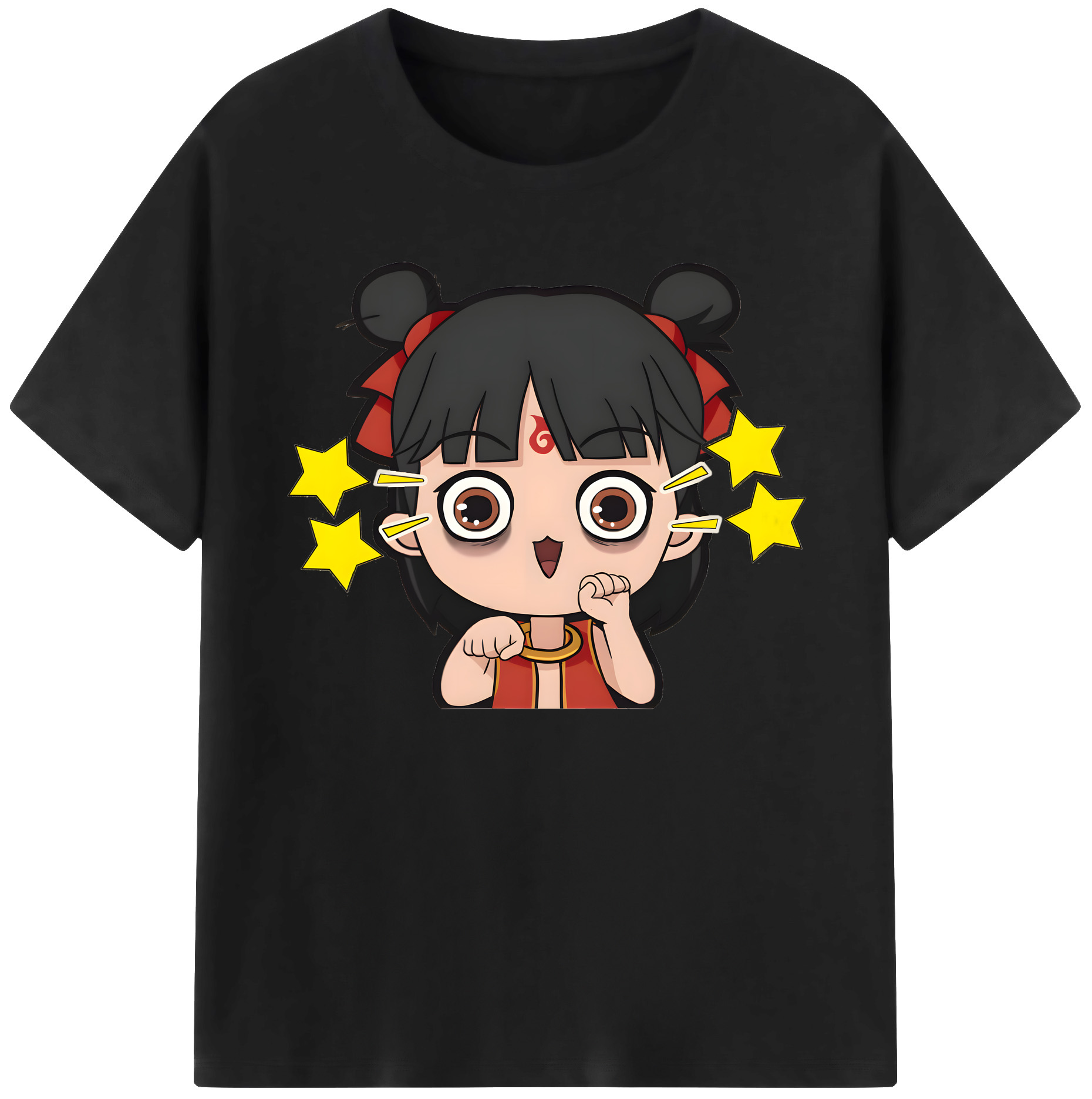 （画像用） Ne Zha 2 ナタ 魔童の大暴れ 綿100％ メンズ半袖Tシャツ｜肌触りやわらか＆通気性