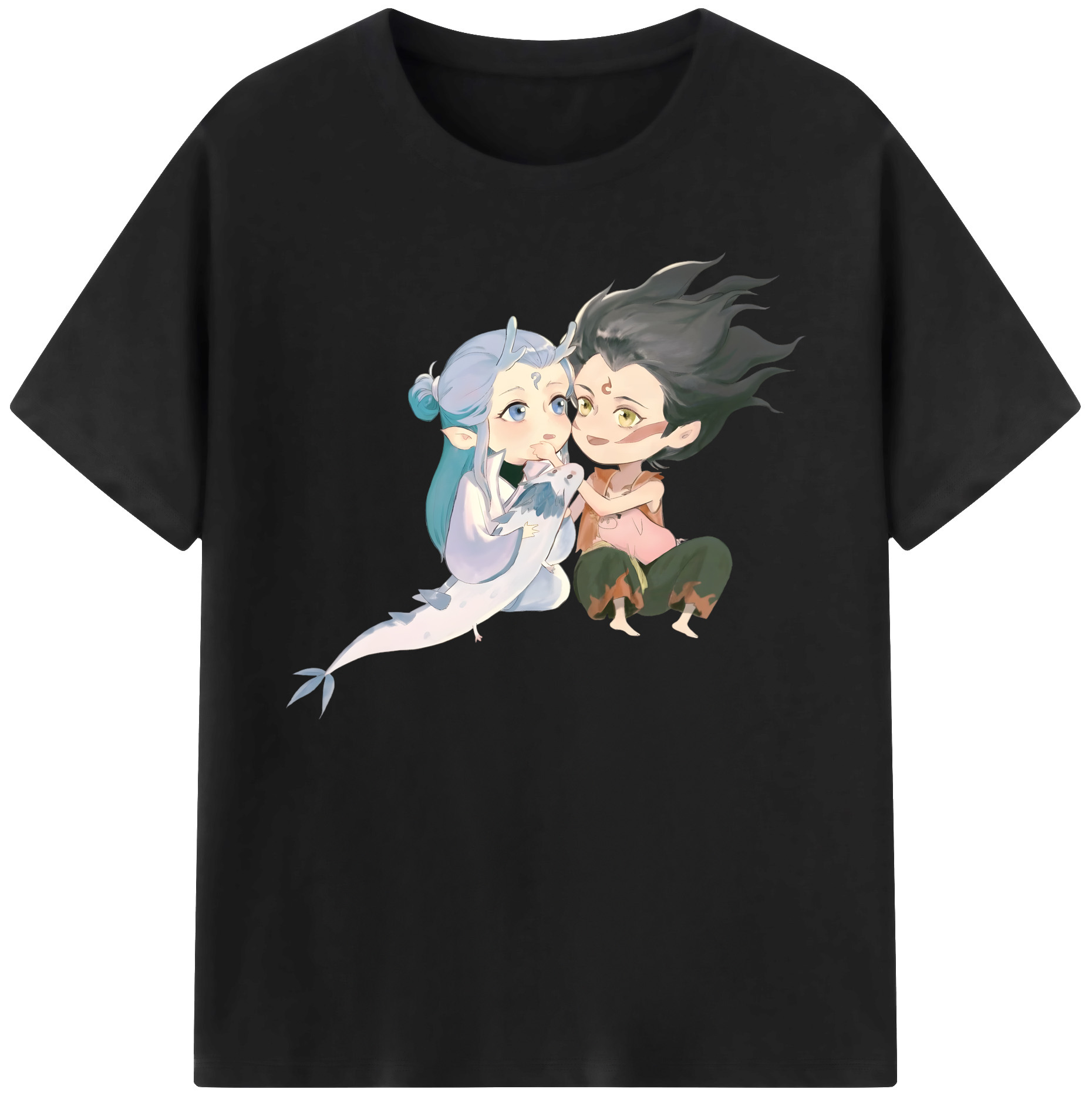 （画像用） Ne Zha 2 ナタ 魔童の大暴れ 綿100％ メンズ半袖Tシャツ｜肌触りやわらか＆通気性