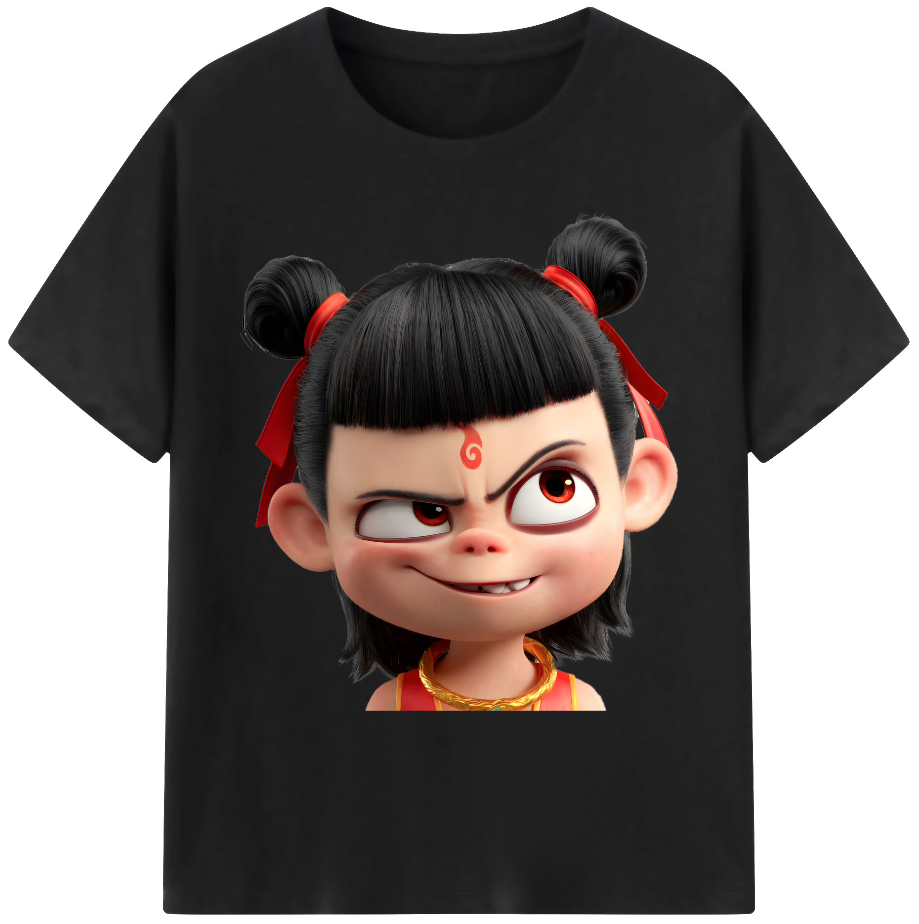 （画像用） Ne Zha 2 ナタ 魔童の大暴れ 綿100％ メンズ半袖Tシャツ｜肌触りやわらか＆通気性