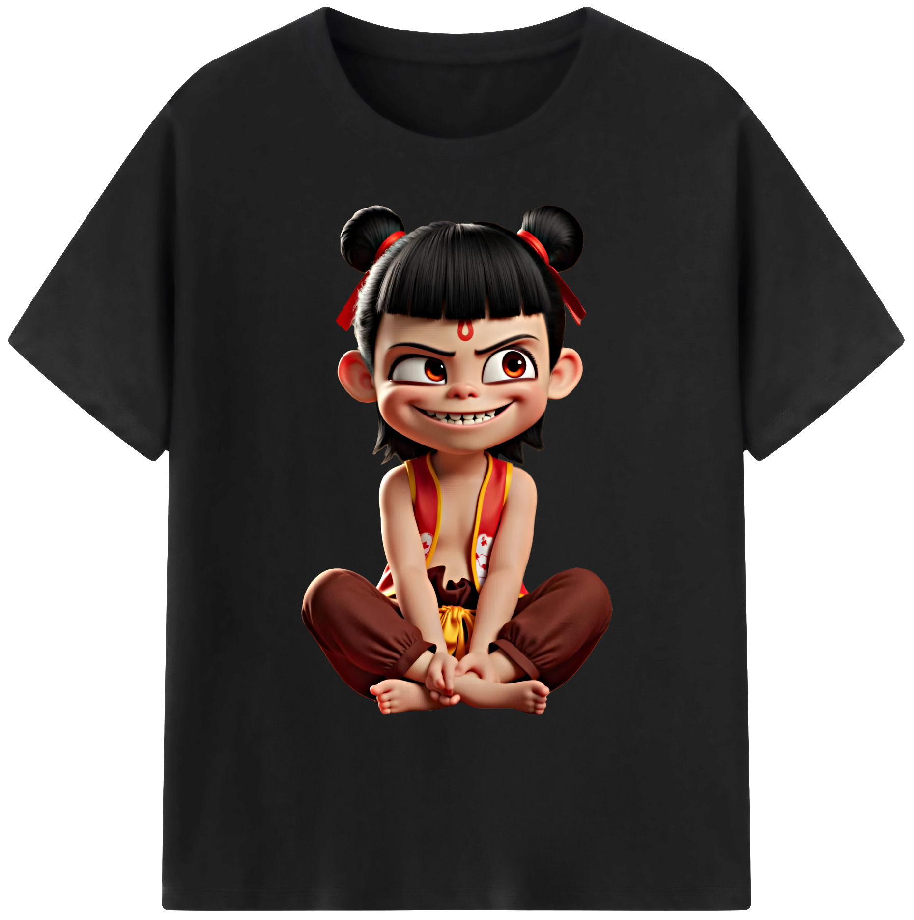 （画像用） Ne Zha 2 ナタ 魔童の大暴れ 綿100％ メンズ半袖Tシャツ｜肌触りやわらか＆通気性