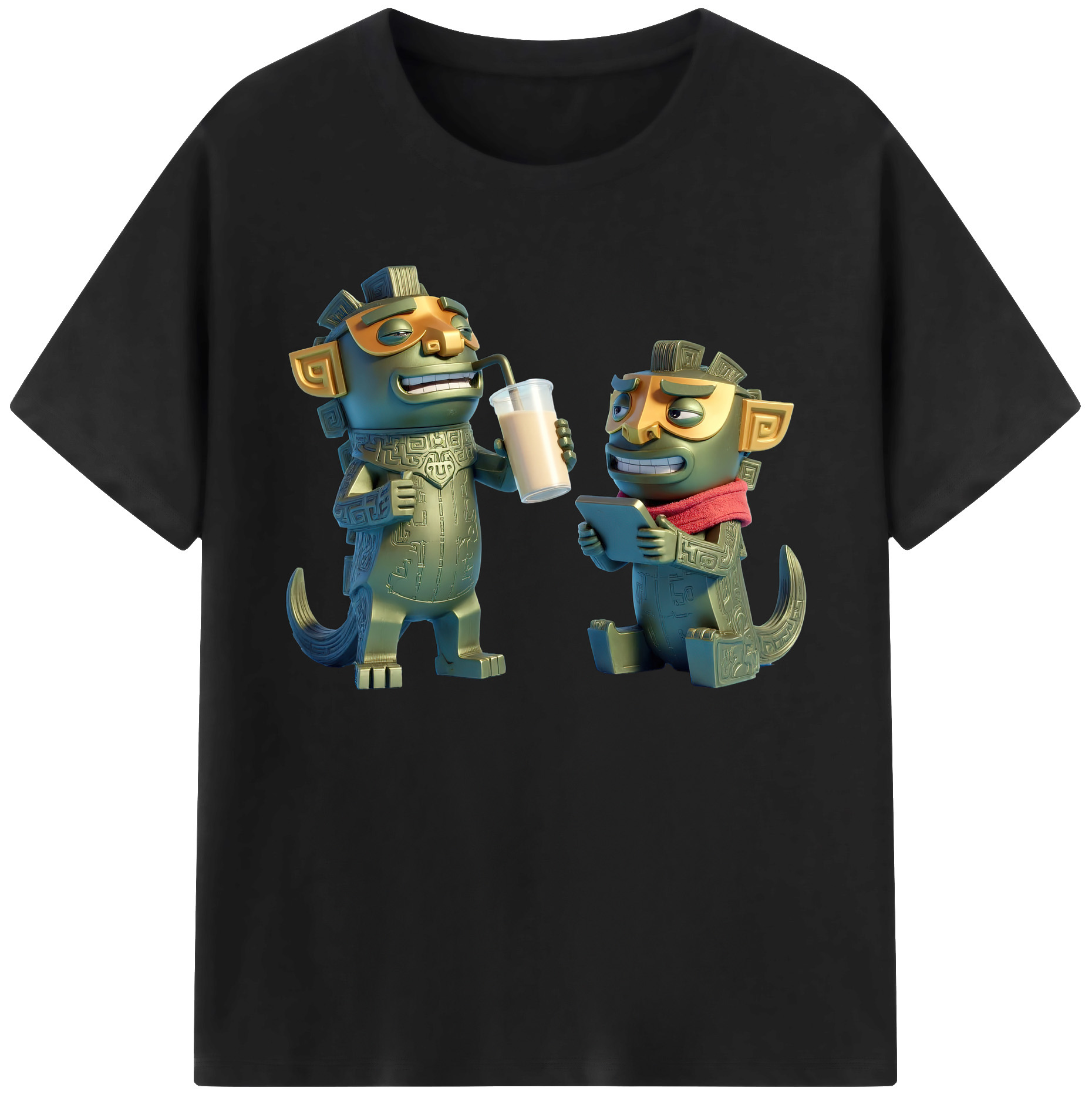 （画像用） Ne Zha 2 ナタ 魔童の大暴れ 綿100％ メンズ半袖Tシャツ｜肌触りやわらか＆通気性