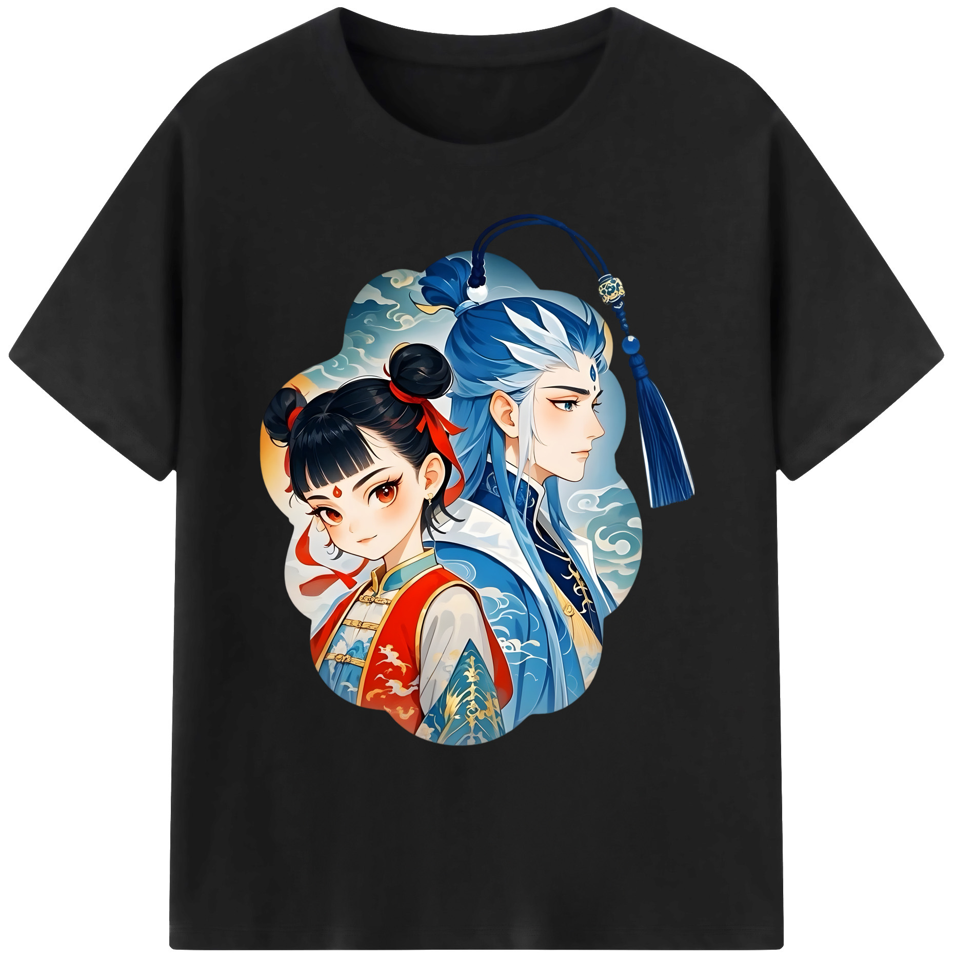 （画像用） Ne Zha 2 ナタ 魔童の大暴れ 綿100％ メンズ半袖Tシャツ｜肌触りやわらか＆通気性