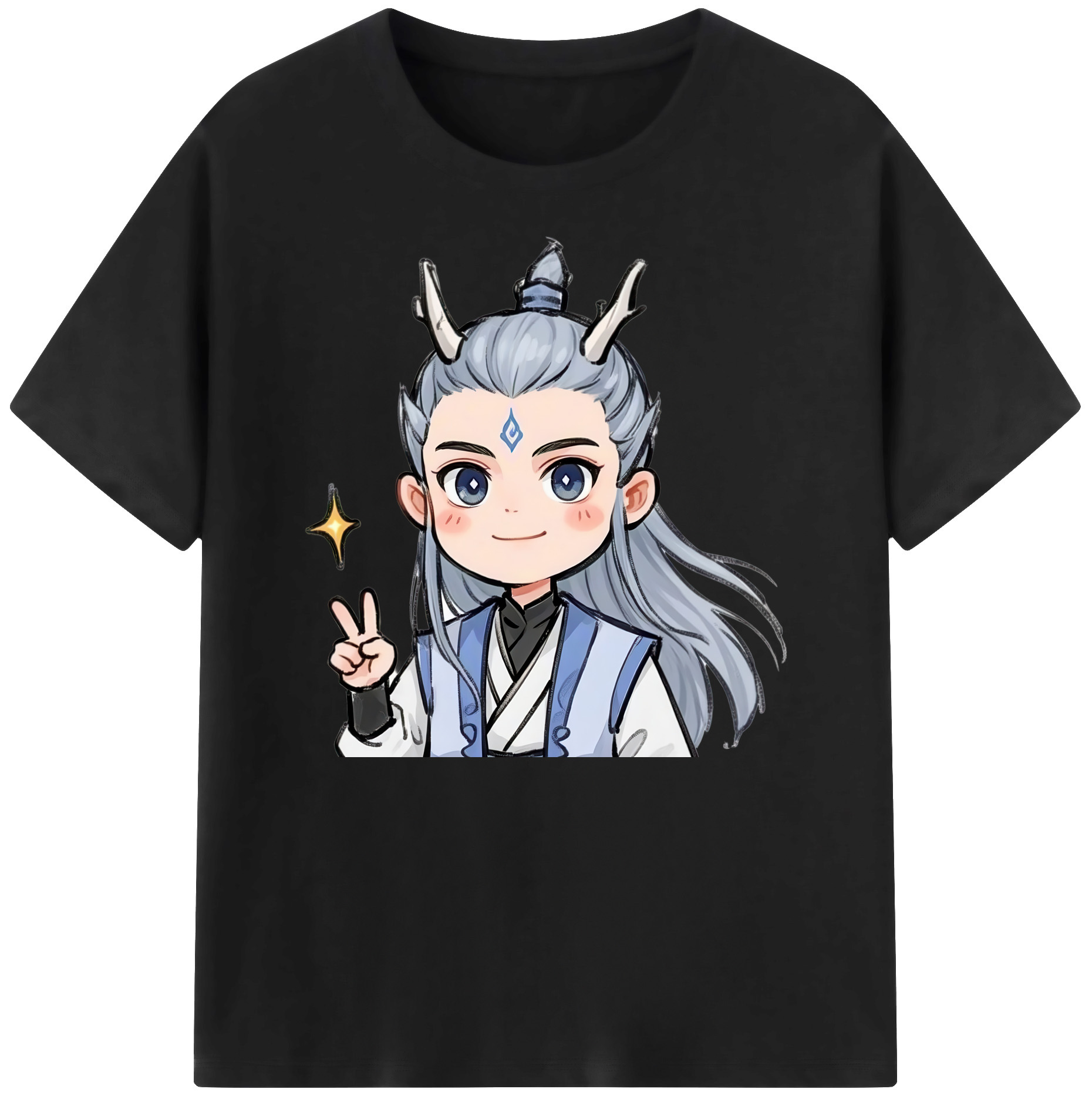（画像用） Ne Zha 2 ナタ 魔童の大暴れ 綿100％ メンズ半袖Tシャツ｜肌触りやわらか＆通気性