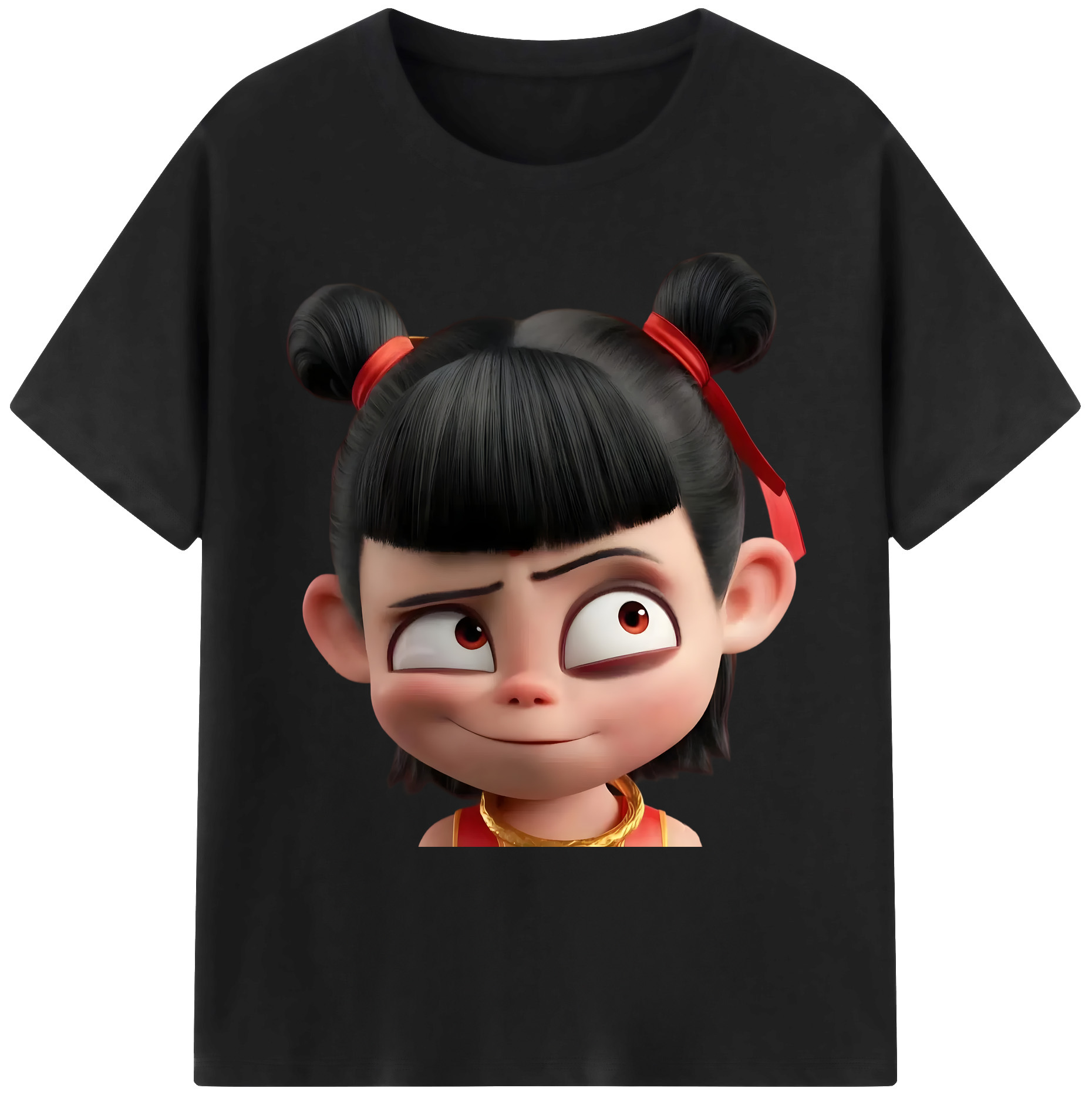 （画像用） Ne Zha 2 ナタ 魔童の大暴れ 綿100％ メンズ半袖Tシャツ｜肌触りやわらか＆通気性