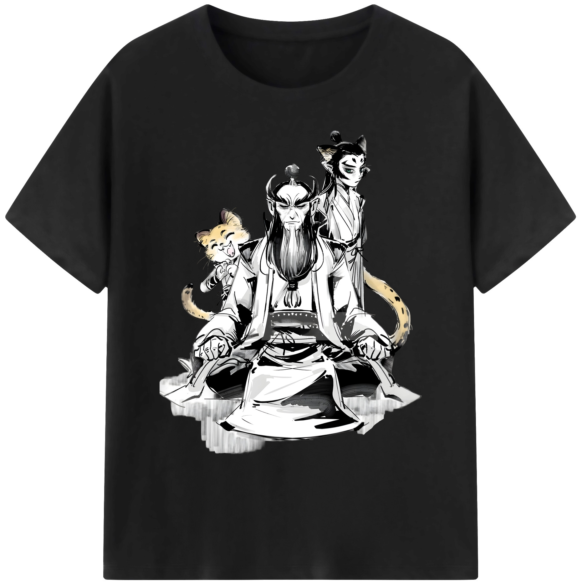 （画像用） Ne Zha 2 ナタ 魔童の大暴れ 綿100％ メンズ半袖Tシャツ｜肌触りやわらか＆通気性