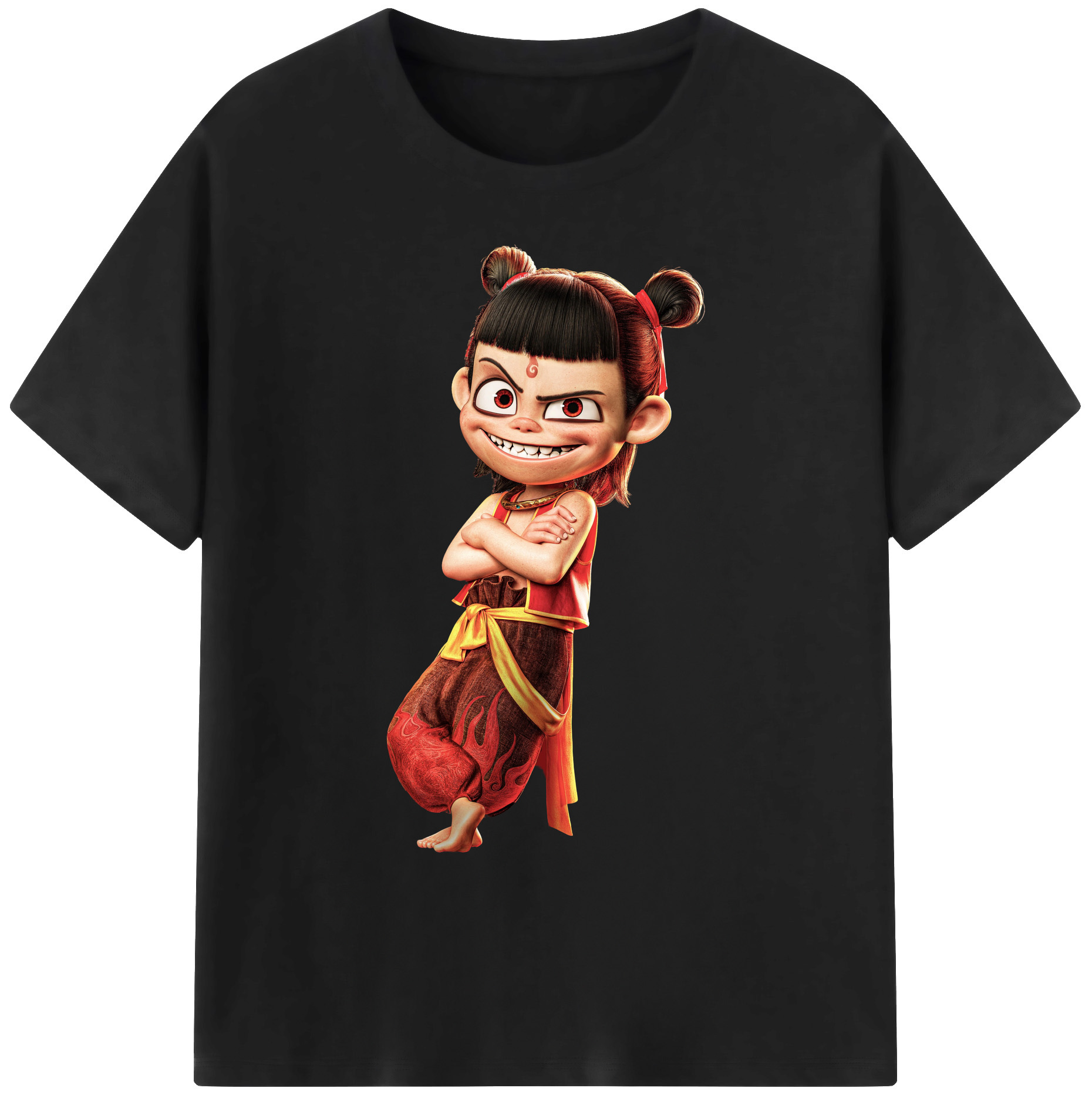 （画像用） Ne Zha 2 ナタ 魔童の大暴れ 綿100％ メンズ半袖Tシャツ｜肌触りやわらか＆通気性