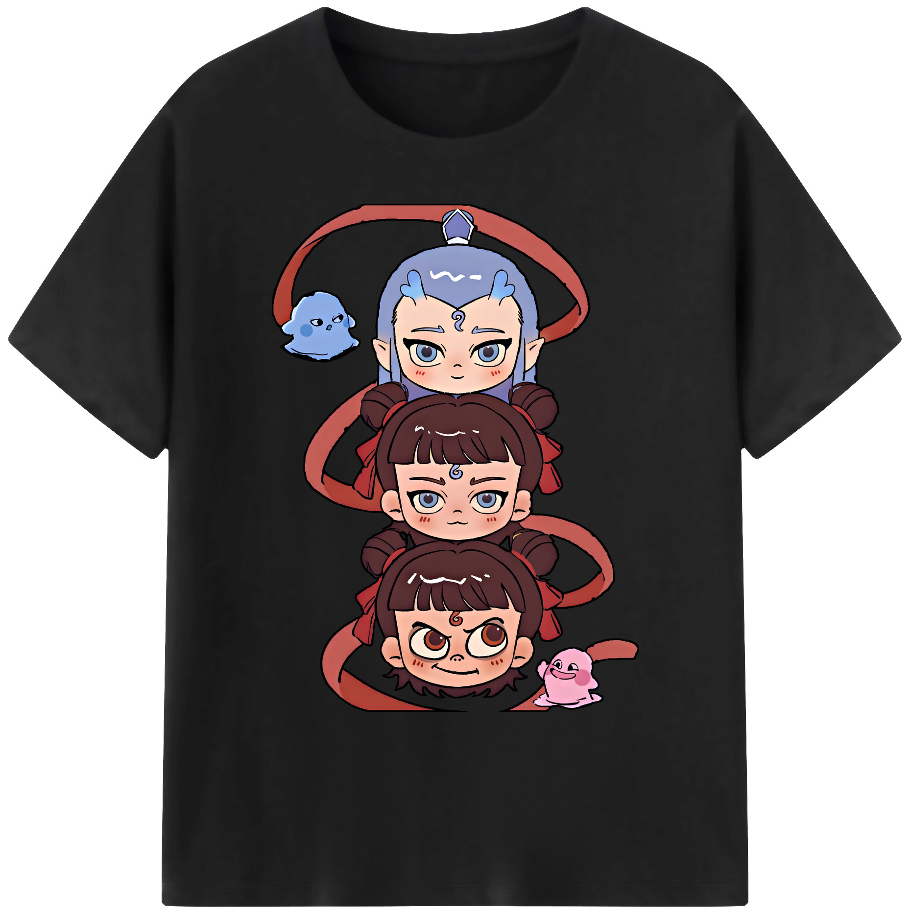 （画像用） Ne Zha 2 ナタ 魔童の大暴れ 綿100％ メンズ半袖Tシャツ｜肌触りやわらか＆通気性