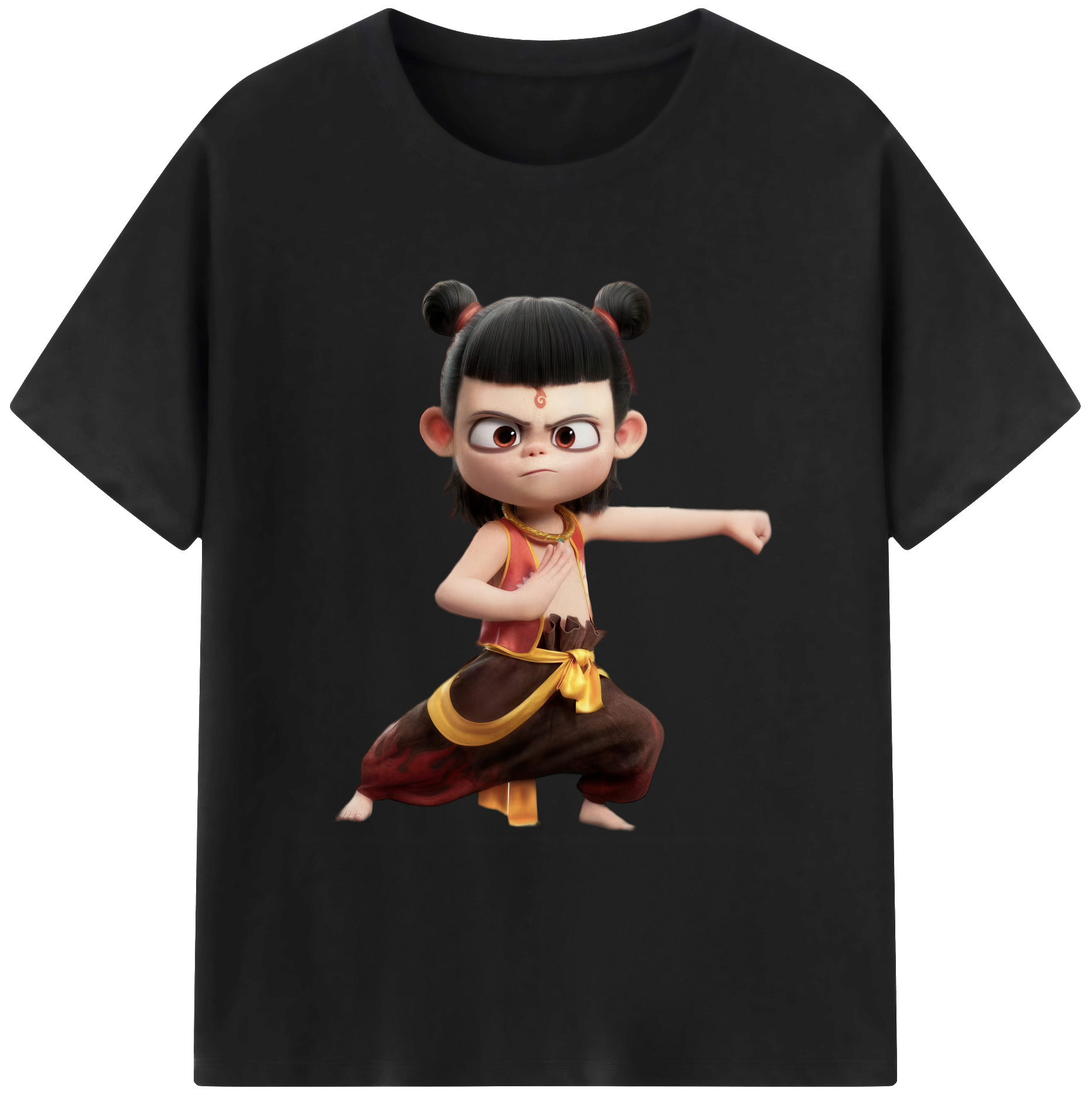 （画像用） Ne Zha 2 ナタ 魔童の大暴れ 綿100％ メンズ半袖Tシャツ｜肌触りやわらか＆通気性