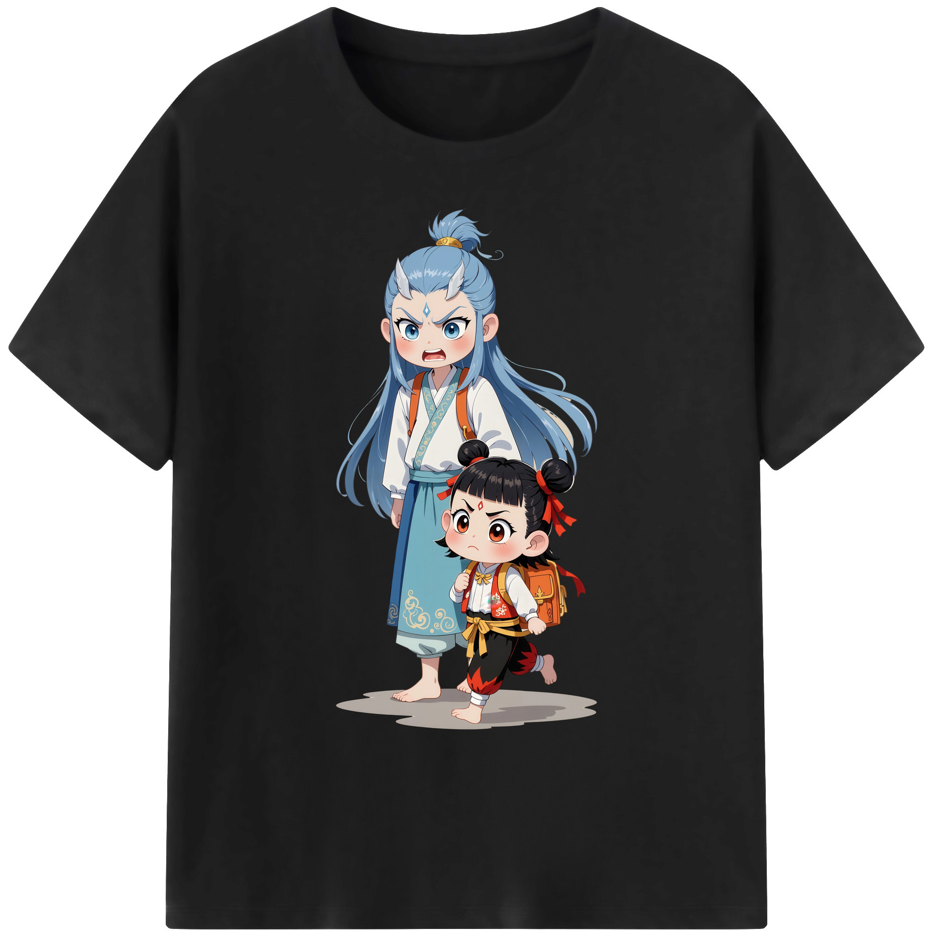 （画像用） Ne Zha 2 ナタ 魔童の大暴れ 綿100％ メンズ半袖Tシャツ｜肌触りやわらか＆通気性