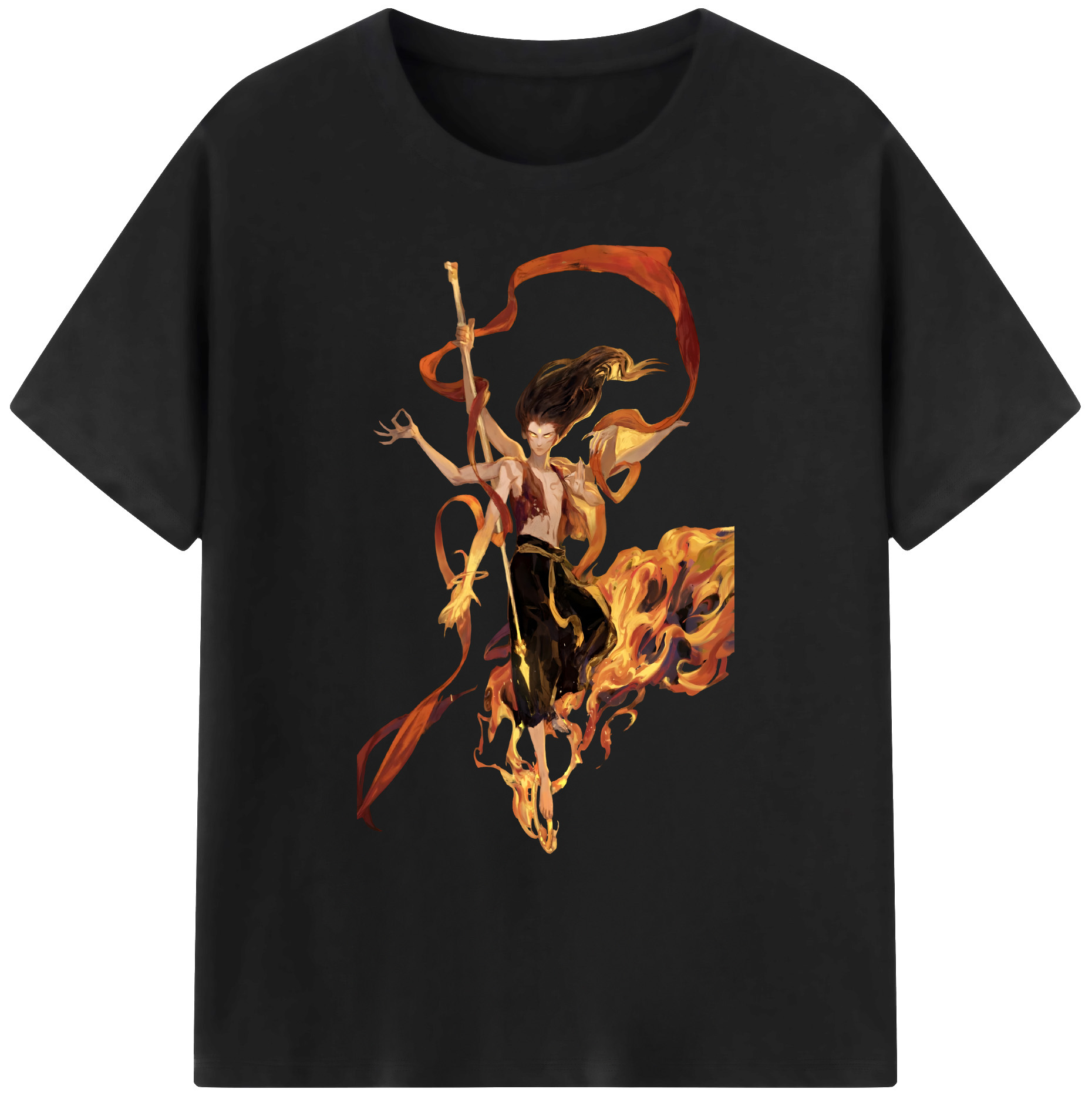 （画像用） Ne Zha 2 ナタ 魔童の大暴れ 綿100％ メンズ半袖Tシャツ｜肌触りやわらか＆通気性