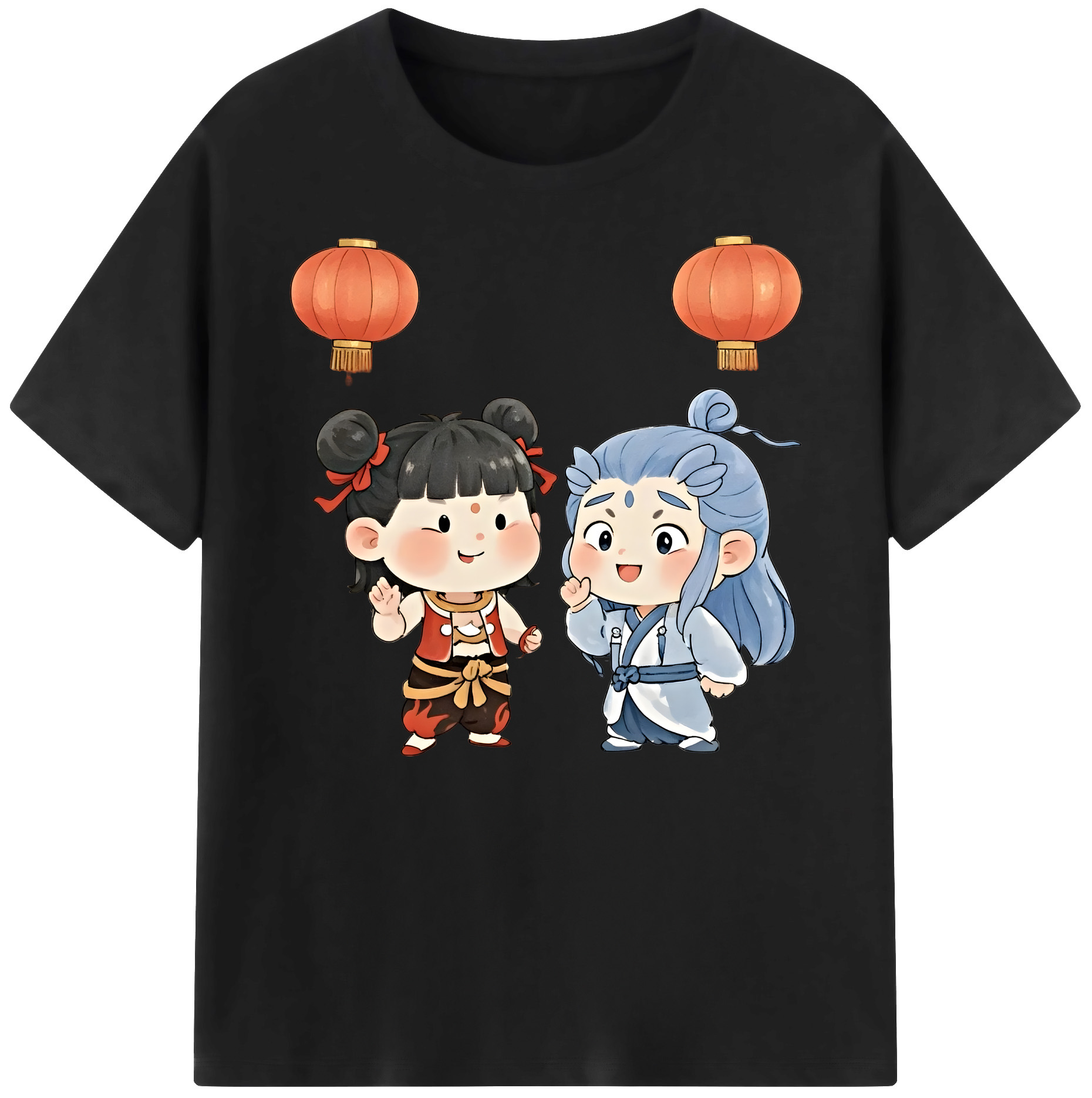（画像用） Ne Zha 2 ナタ 魔童の大暴れ 綿100％ メンズ半袖Tシャツ｜肌触りやわらか＆通気性