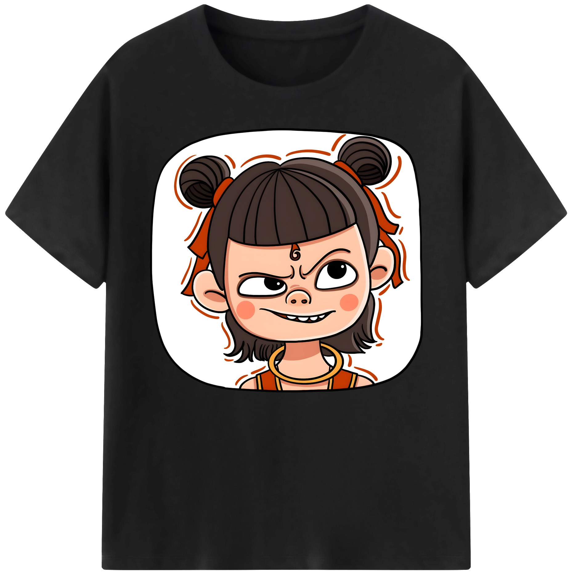 （画像用） Ne Zha 2 ナタ 魔童の大暴れ 綿100％ メンズ半袖Tシャツ｜肌触りやわらか＆通気性