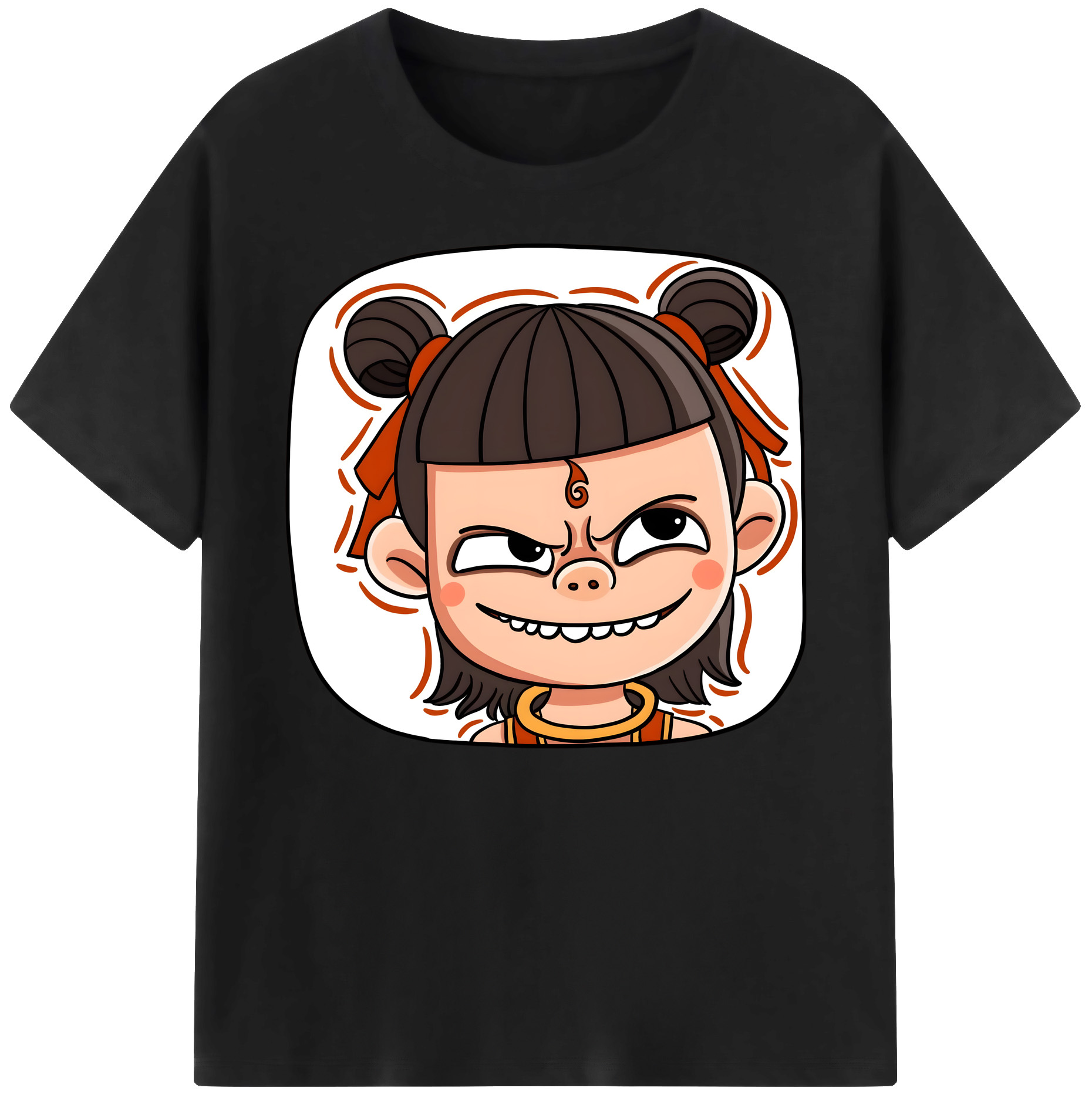 （画像用） Ne Zha 2 ナタ 魔童の大暴れ 綿100％ メンズ半袖Tシャツ｜肌触りやわらか＆通気性