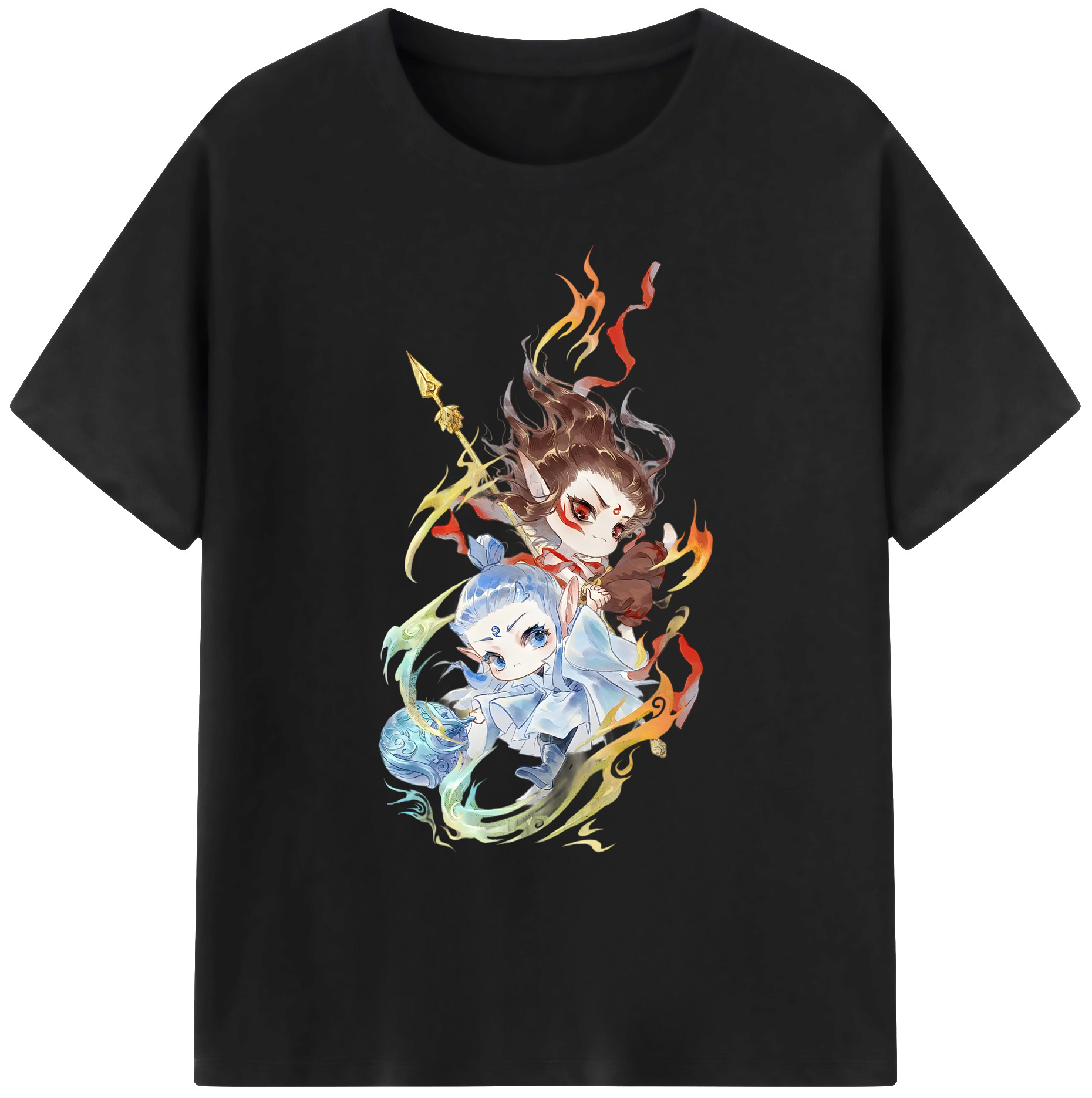 （画像用） Ne Zha 2 ナタ 魔童の大暴れ 綿100％ メンズ半袖Tシャツ｜肌触りやわらか＆通気性