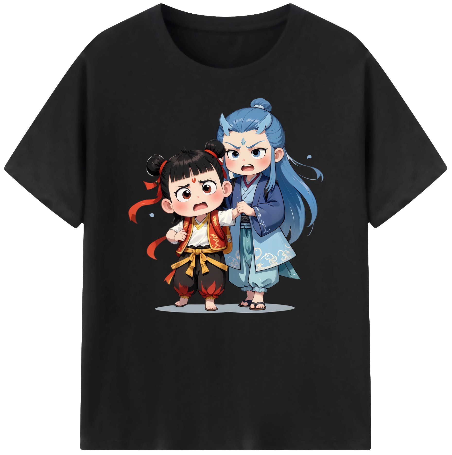 （画像用） Ne Zha 2 ナタ 魔童の大暴れ 綿100％ メンズ半袖Tシャツ｜肌触りやわらか＆通気性