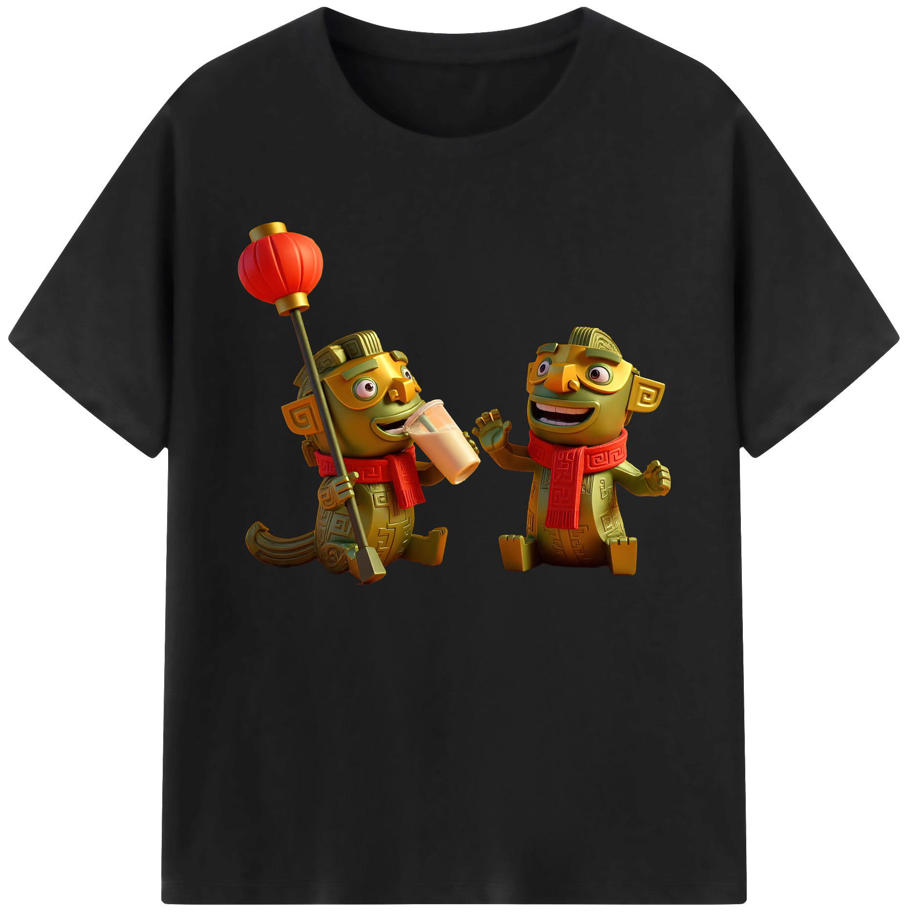 （画像用） Ne Zha 2 ナタ 魔童の大暴れ 綿100％ メンズ半袖Tシャツ｜肌触りやわらか＆通気性
