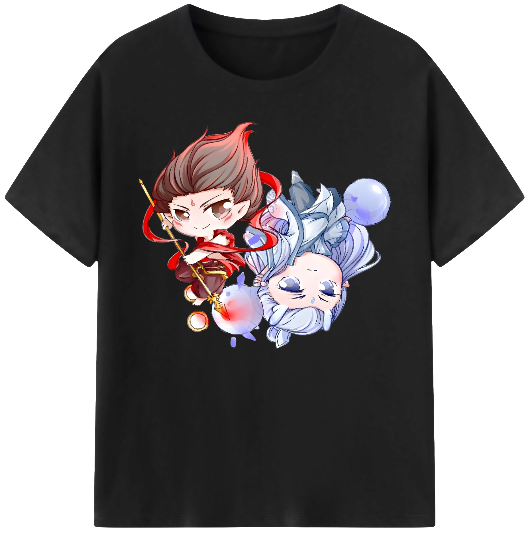 （画像用） Ne Zha 2 ナタ 魔童の大暴れ 綿100％ メンズ半袖Tシャツ｜肌触りやわらか＆通気性