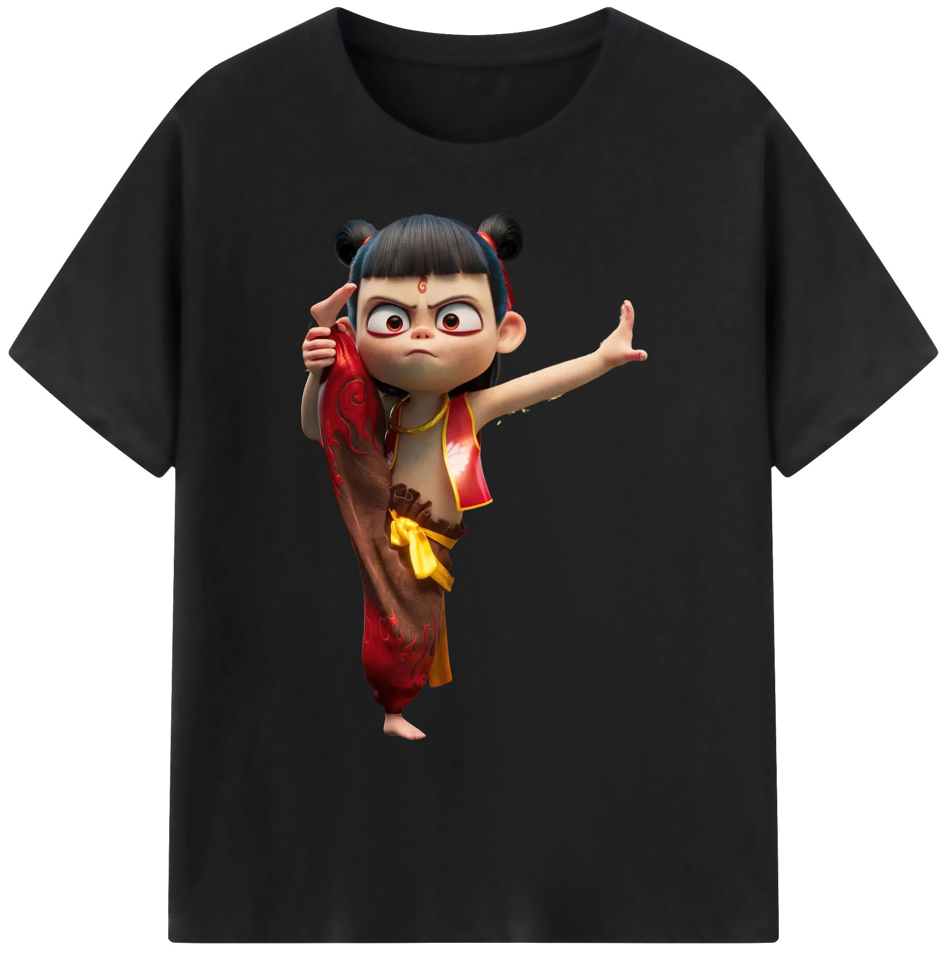 （画像用） Ne Zha 2 ナタ 魔童の大暴れ 綿100％ メンズ半袖Tシャツ｜肌触りやわらか＆通気性