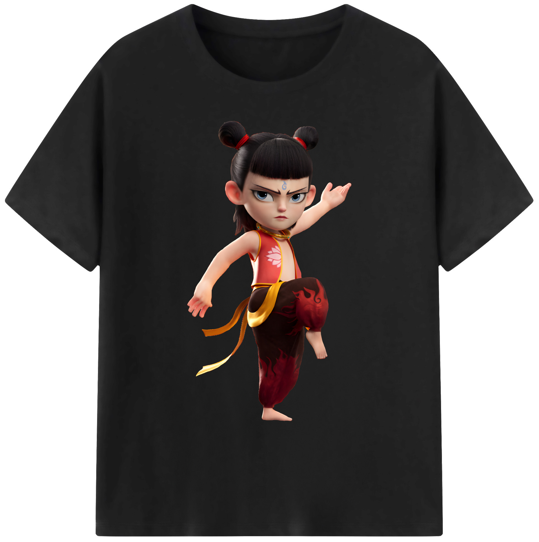 （画像用） Ne Zha 2 ナタ 魔童の大暴れ 綿100％ メンズ半袖Tシャツ｜肌触りやわらか＆通気性