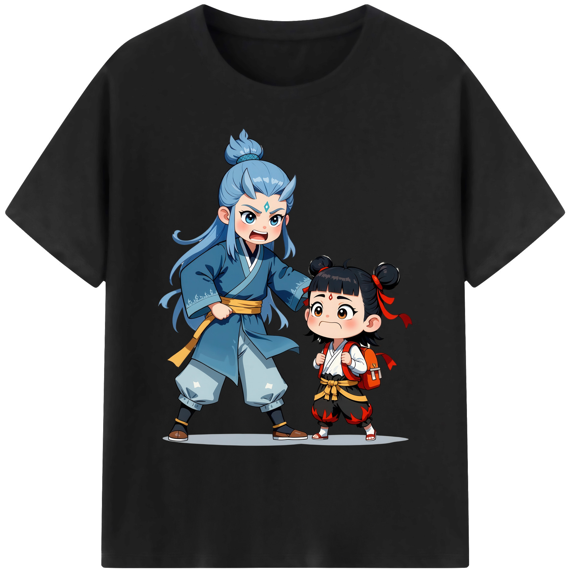 （画像用） Ne Zha 2 ナタ 魔童の大暴れ 綿100％ メンズ半袖Tシャツ｜肌触りやわらか＆通気性