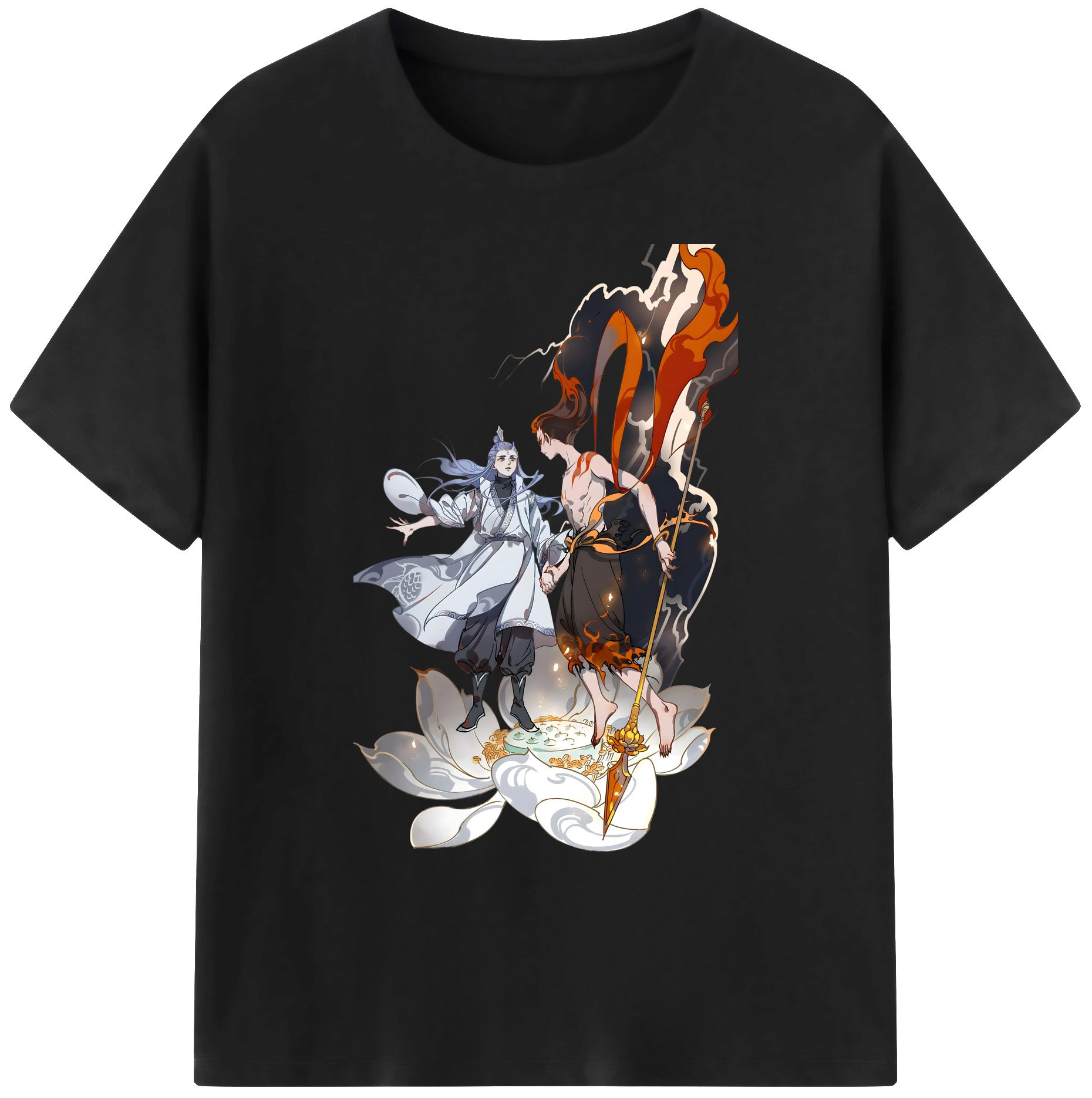 （画像用） Ne Zha 2 ナタ 魔童の大暴れ 綿100％ メンズ半袖Tシャツ｜肌触りやわらか＆通気性