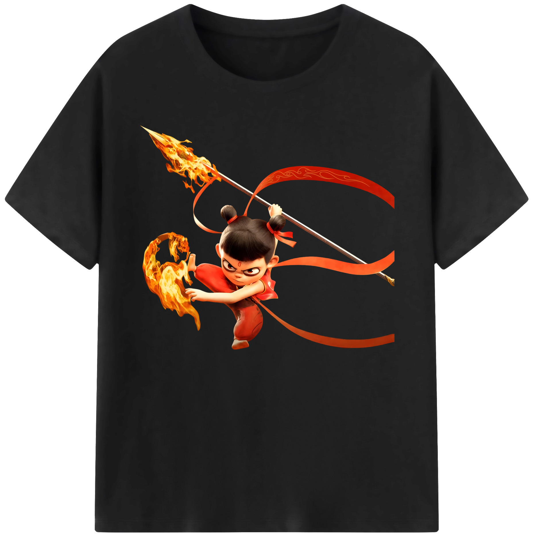 （画像用） Ne Zha 2 ナタ 魔童の大暴れ 綿100％ メンズ半袖Tシャツ｜肌触りやわらか＆通気性