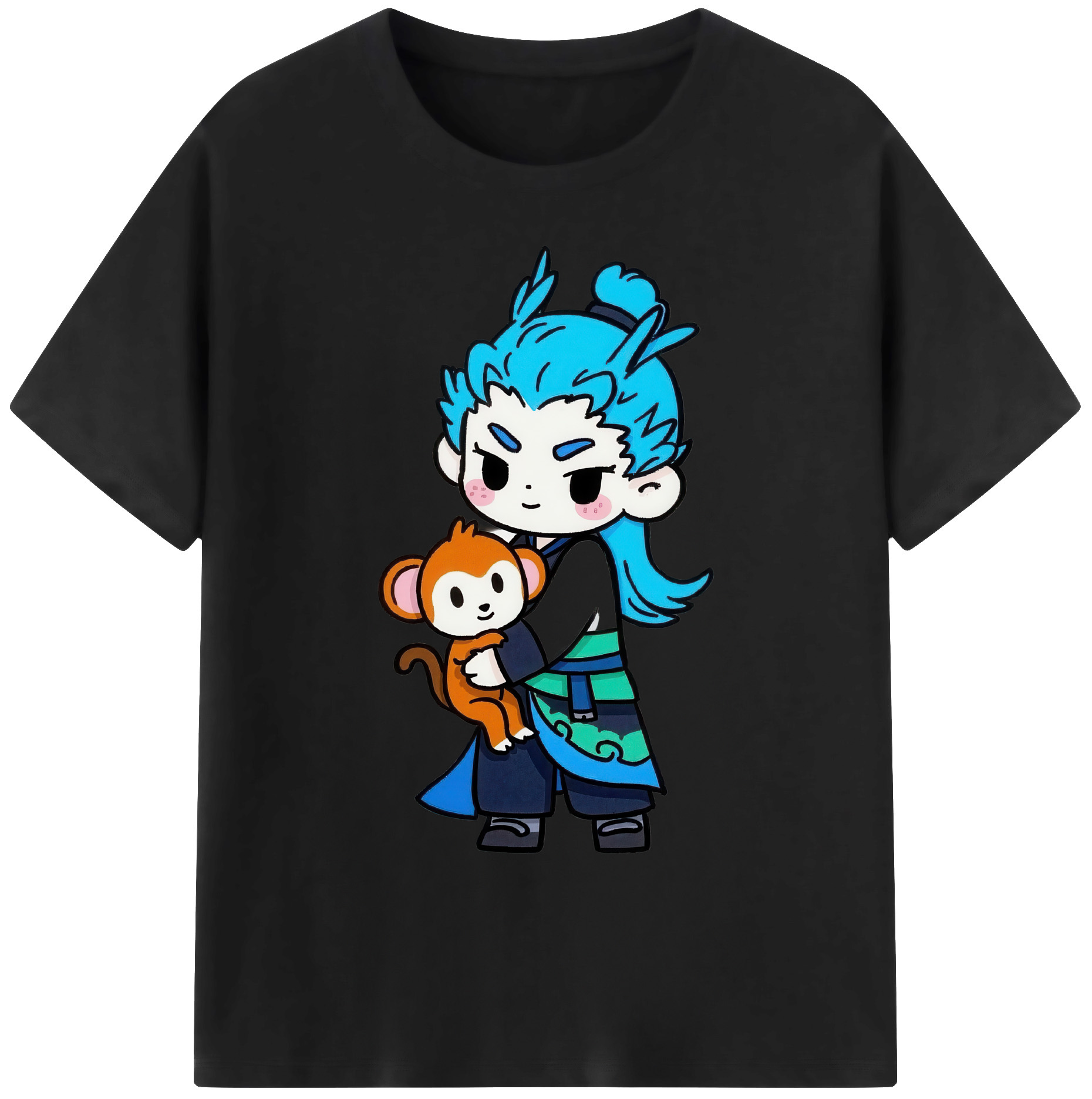 （画像用） Ne Zha 2 ナタ 魔童の大暴れ 綿100％ メンズ半袖Tシャツ｜肌触りやわらか＆通気性