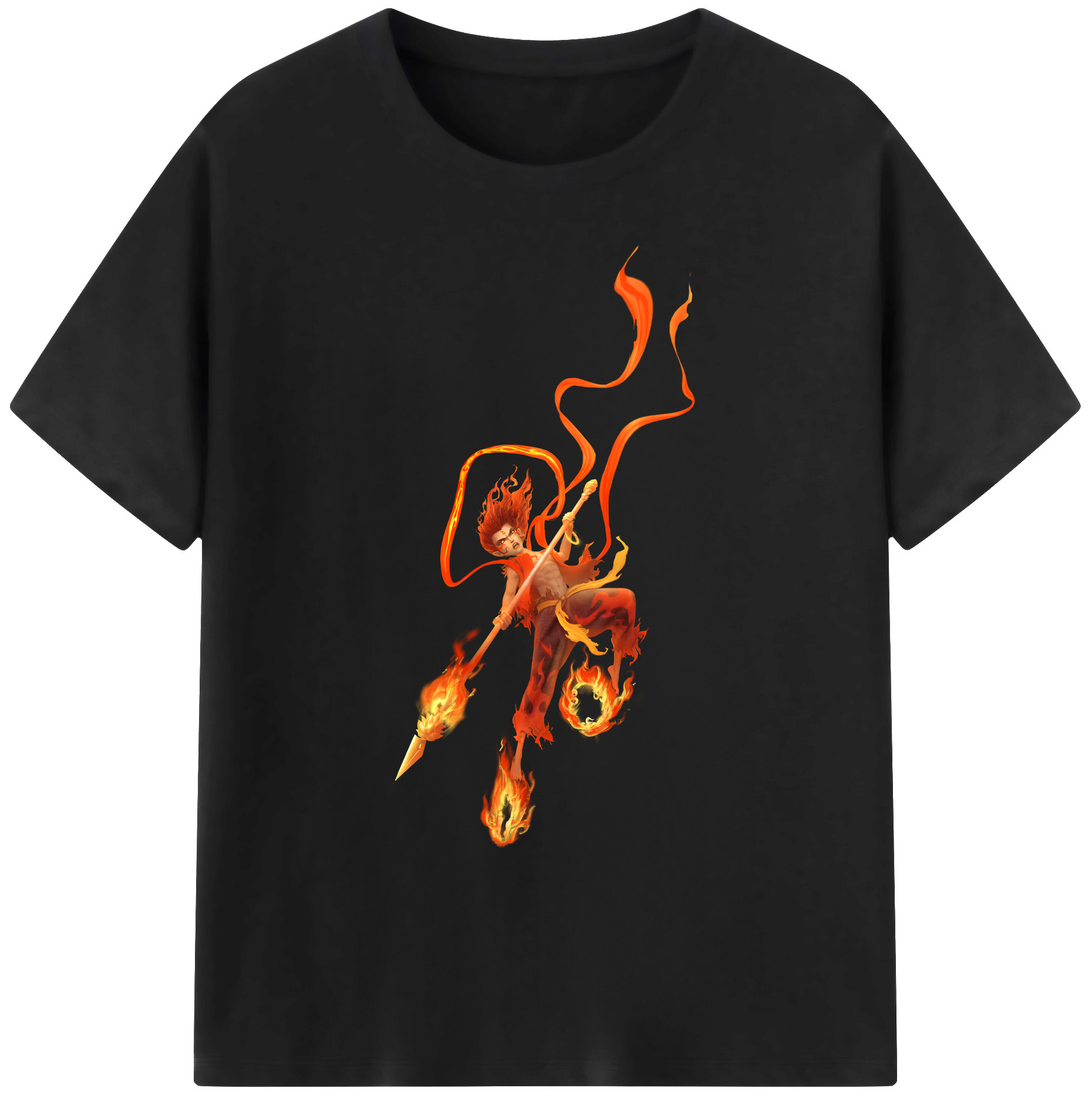 （画像用） Ne Zha 2 ナタ 魔童の大暴れ 綿100％ メンズ半袖Tシャツ｜肌触りやわらか＆通気性