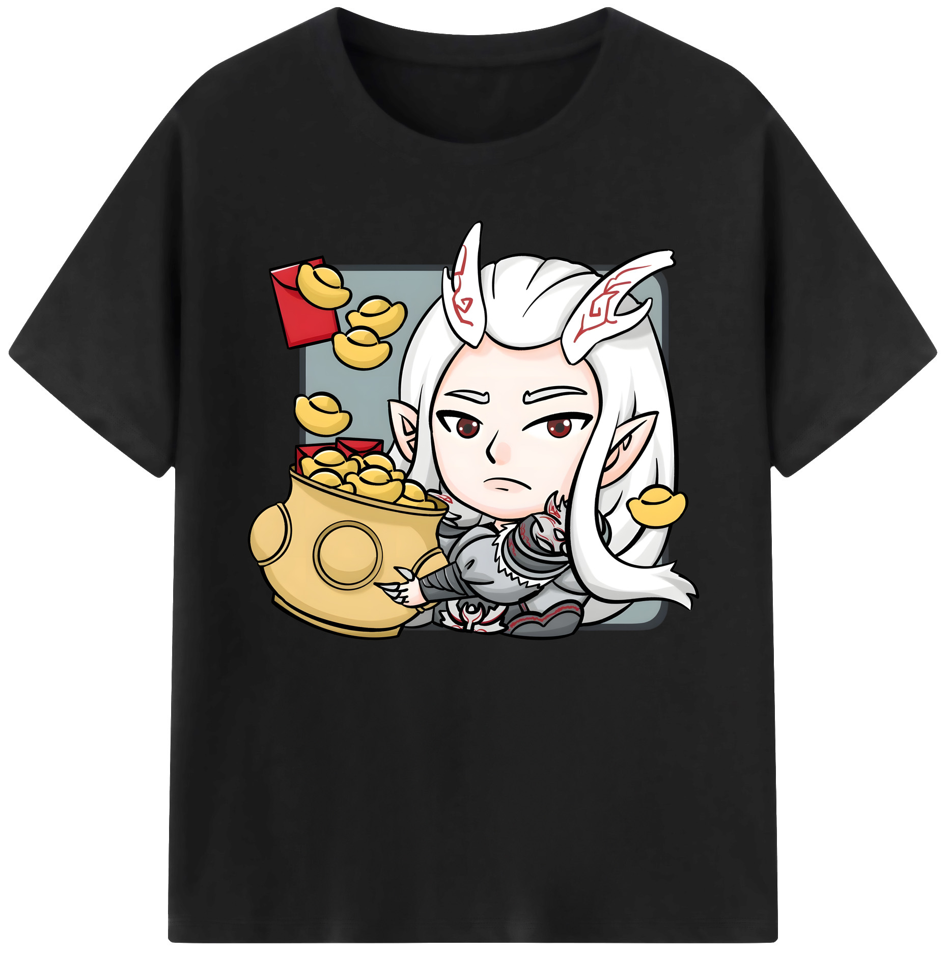 （画像用） Ne Zha 2 ナタ 魔童の大暴れ 綿100％ メンズ半袖Tシャツ｜肌触りやわらか＆通気性