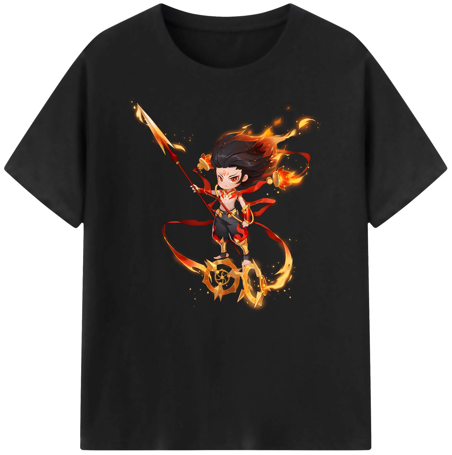 （画像用） Ne Zha 2 ナタ 魔童の大暴れ 綿100％ メンズ半袖Tシャツ｜肌触りやわらか＆通気性