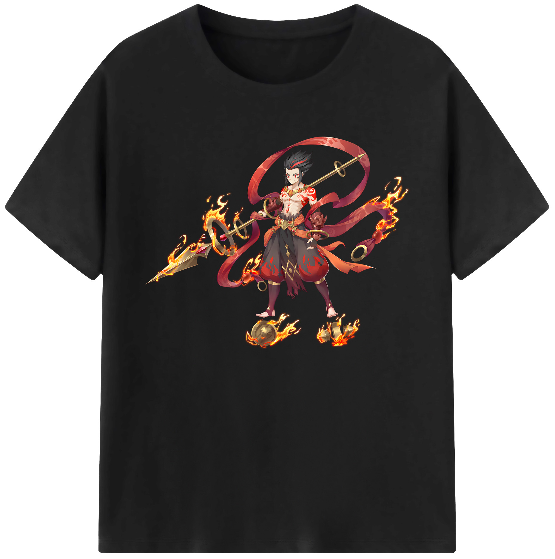 （画像用） Ne Zha 2 ナタ 魔童の大暴れ 綿100％ メンズ半袖Tシャツ｜肌触りやわらか＆通気性