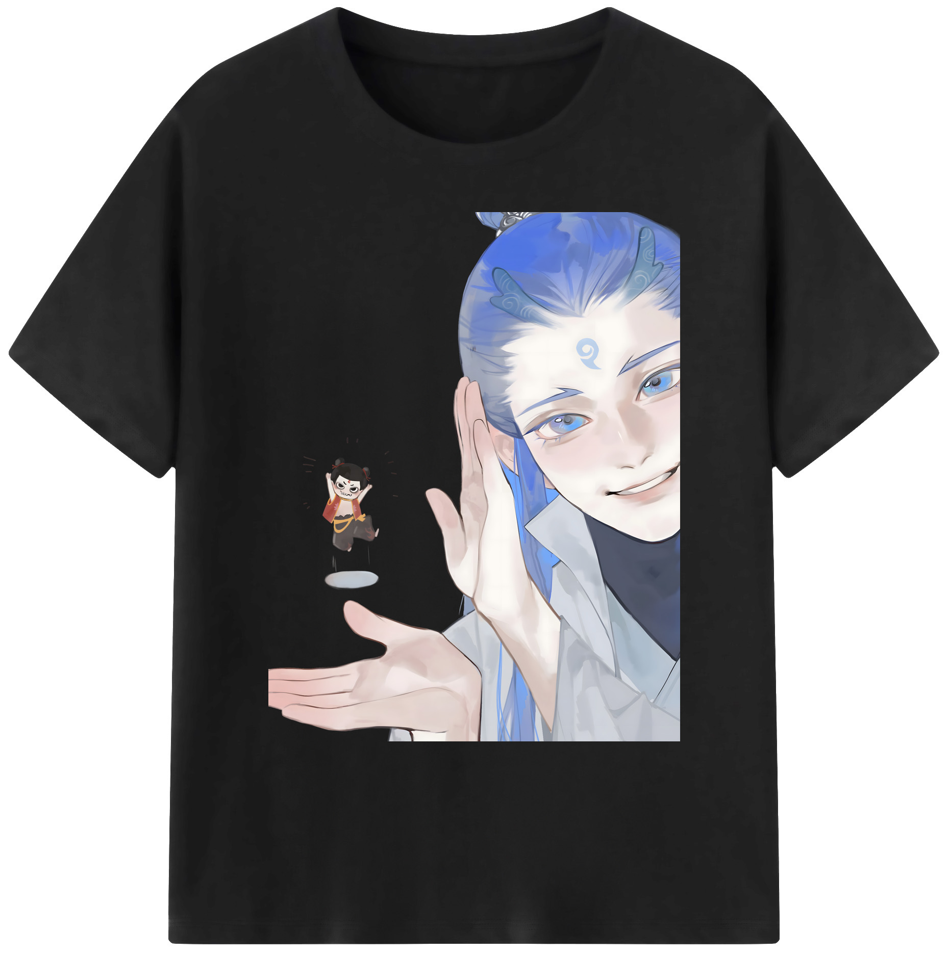 （画像用） Ne Zha 2 ナタ 魔童の大暴れ 綿100％ メンズ半袖Tシャツ｜肌触りやわらか＆通気性