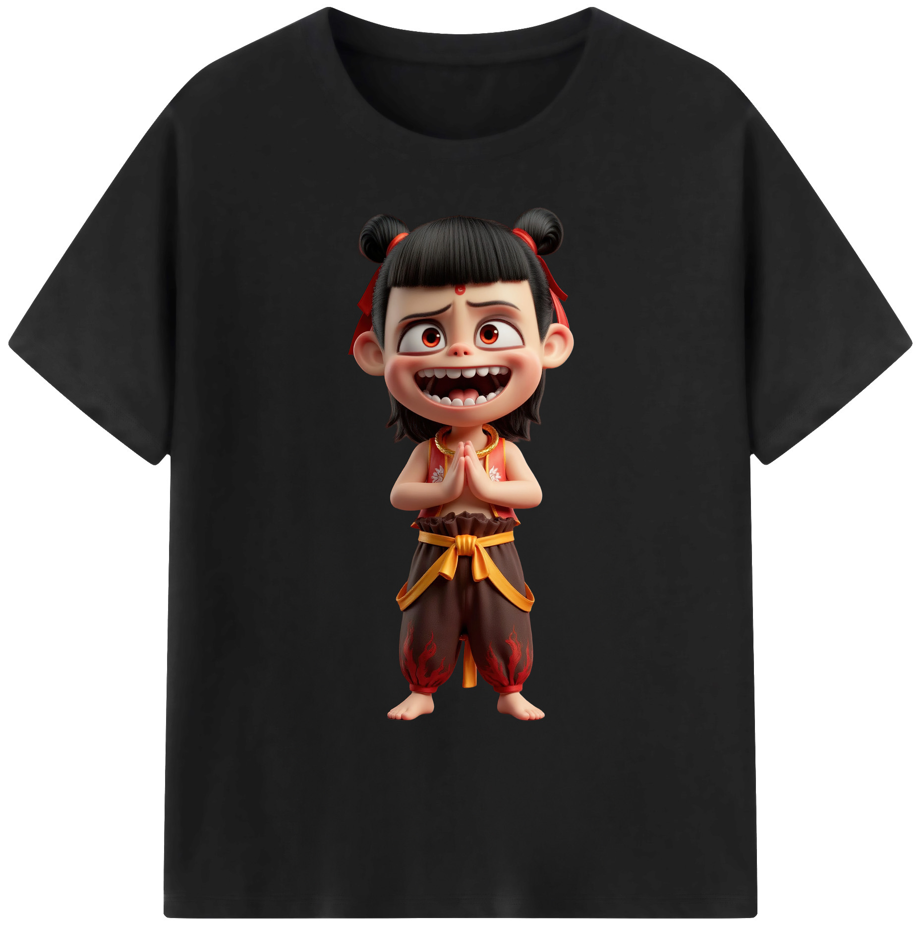 （画像用） Ne Zha 2 ナタ 魔童の大暴れ 綿100％ メンズ半袖Tシャツ｜肌触りやわらか＆通気性